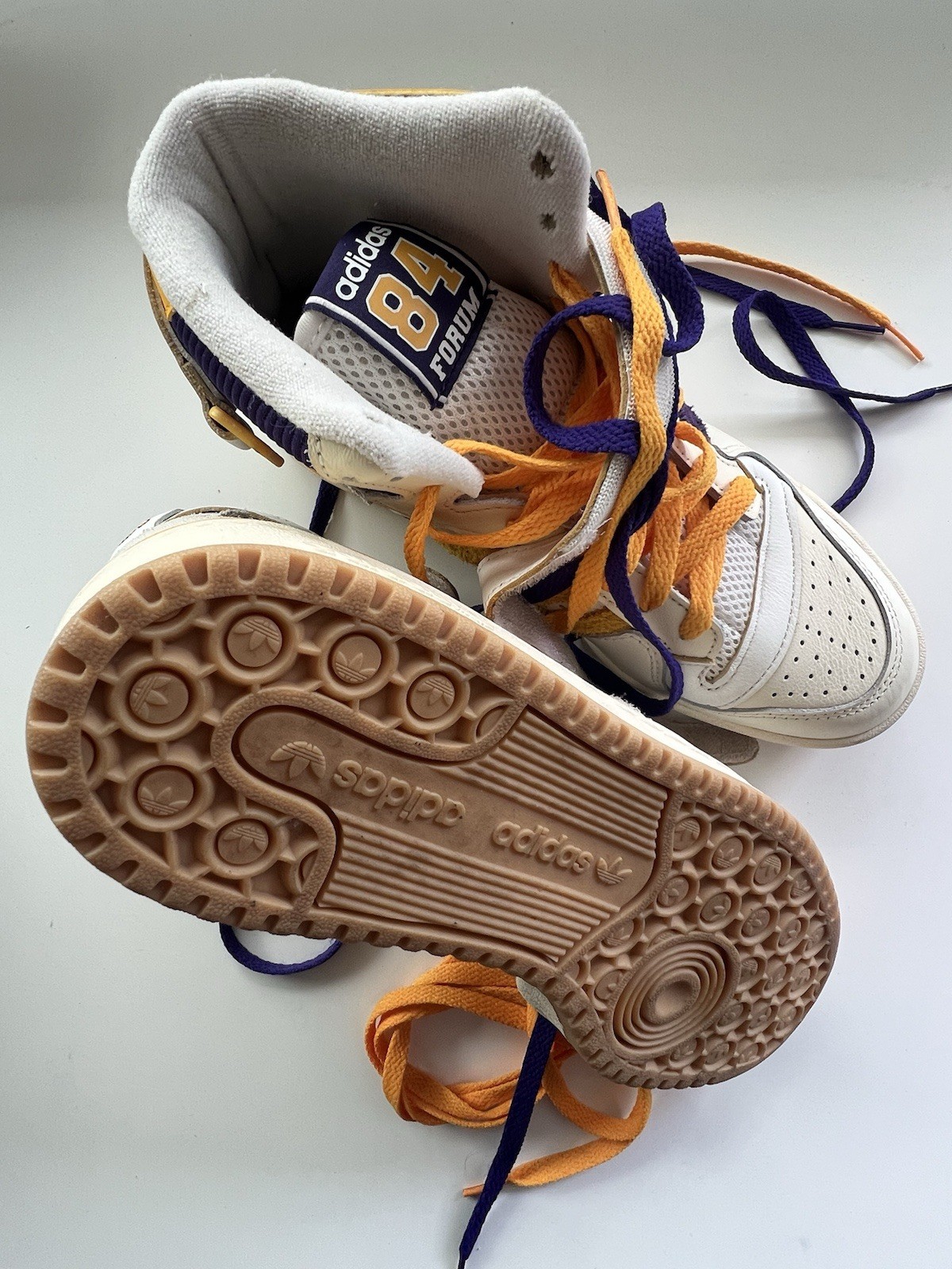 Adidas Forum 84 High Top ‘Lakers’ Purple/Yellow Sneakers Size Men’s 7US GX9054