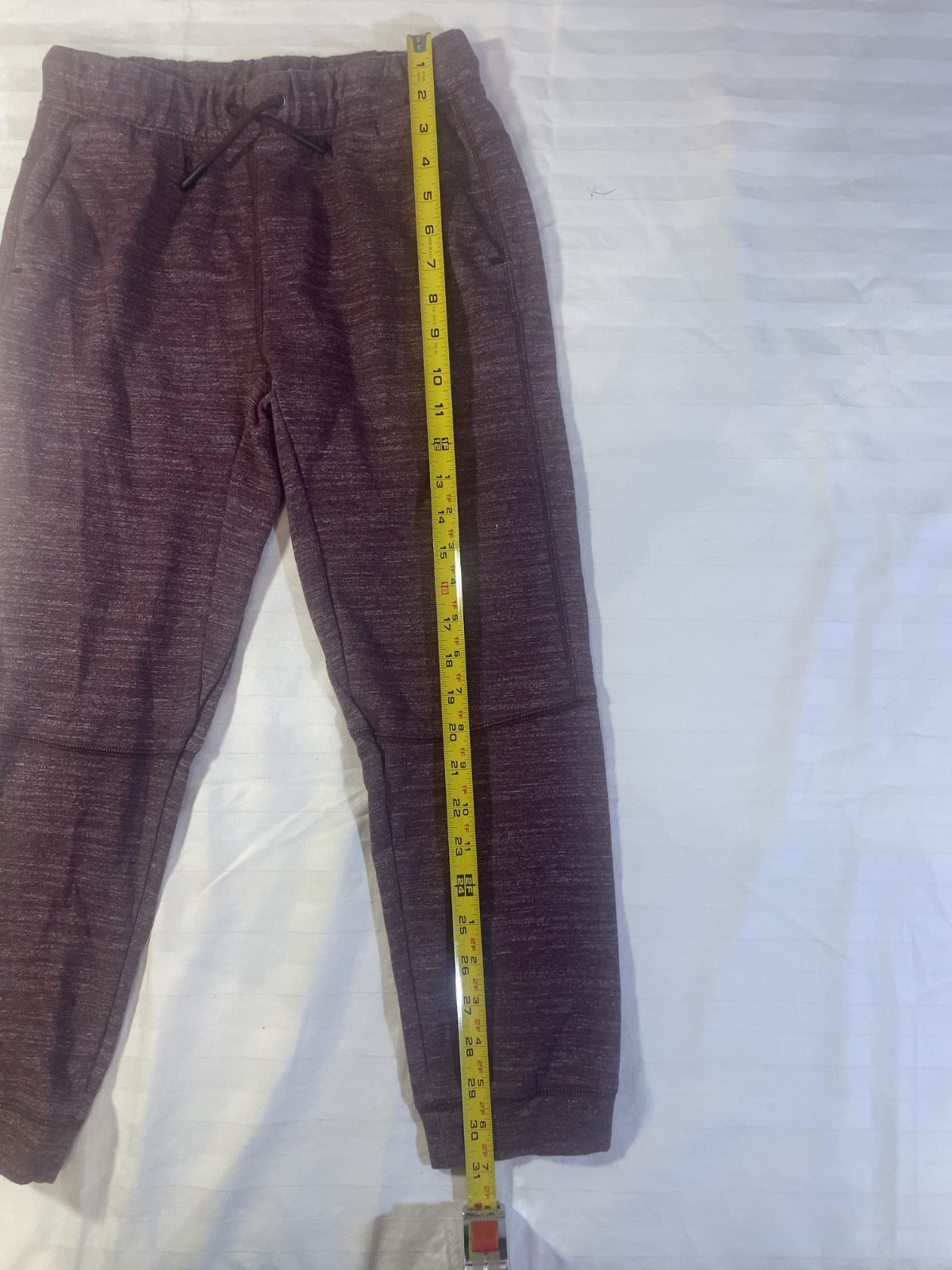 All In Motion Boys Jogger Sweatpants Burgundy Heather Size L 10/12 Athletic Draw