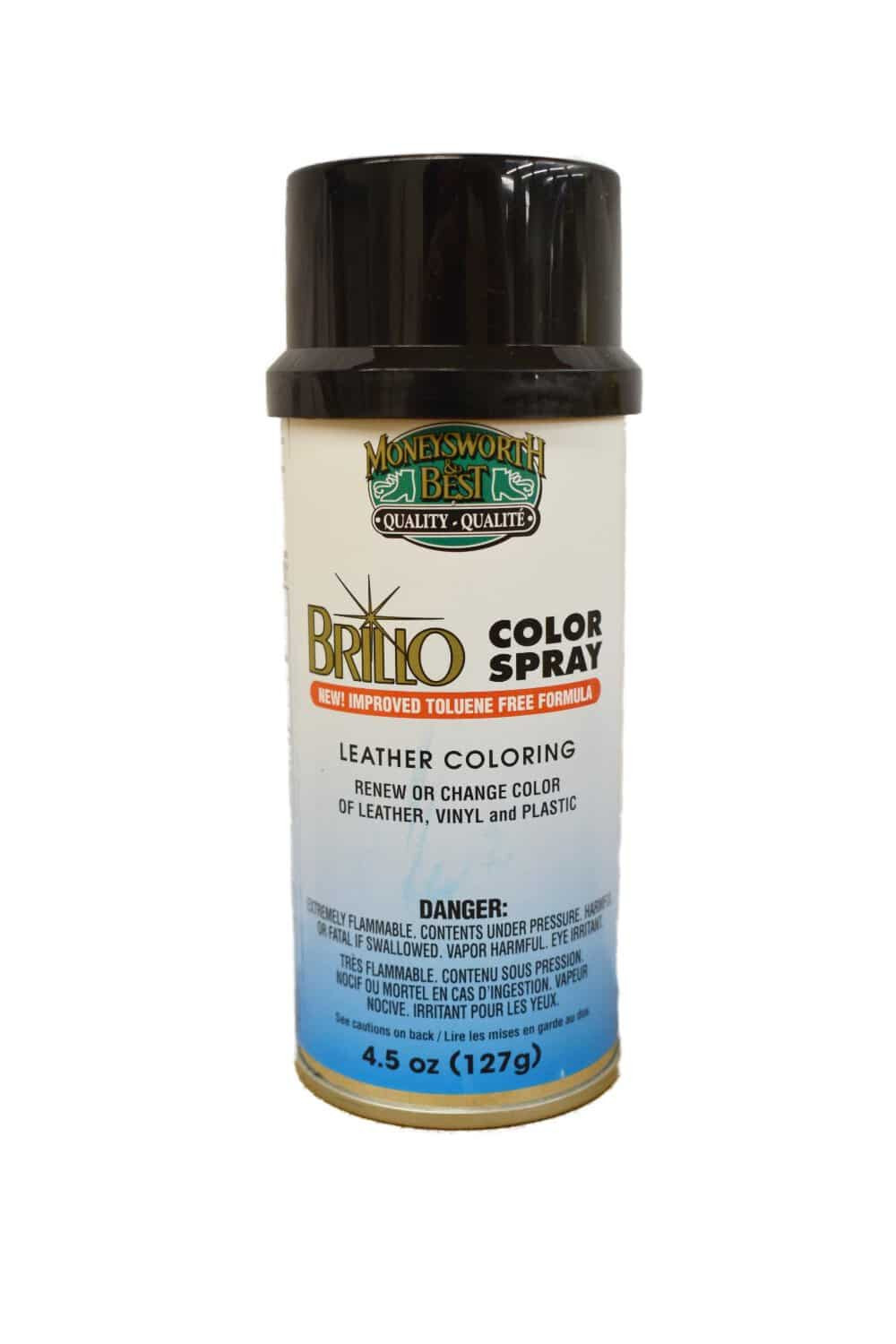 Moneysworth&Best Brillo Color Spray Leather PlasticVinyl Paint/Dye Black 4.5oz