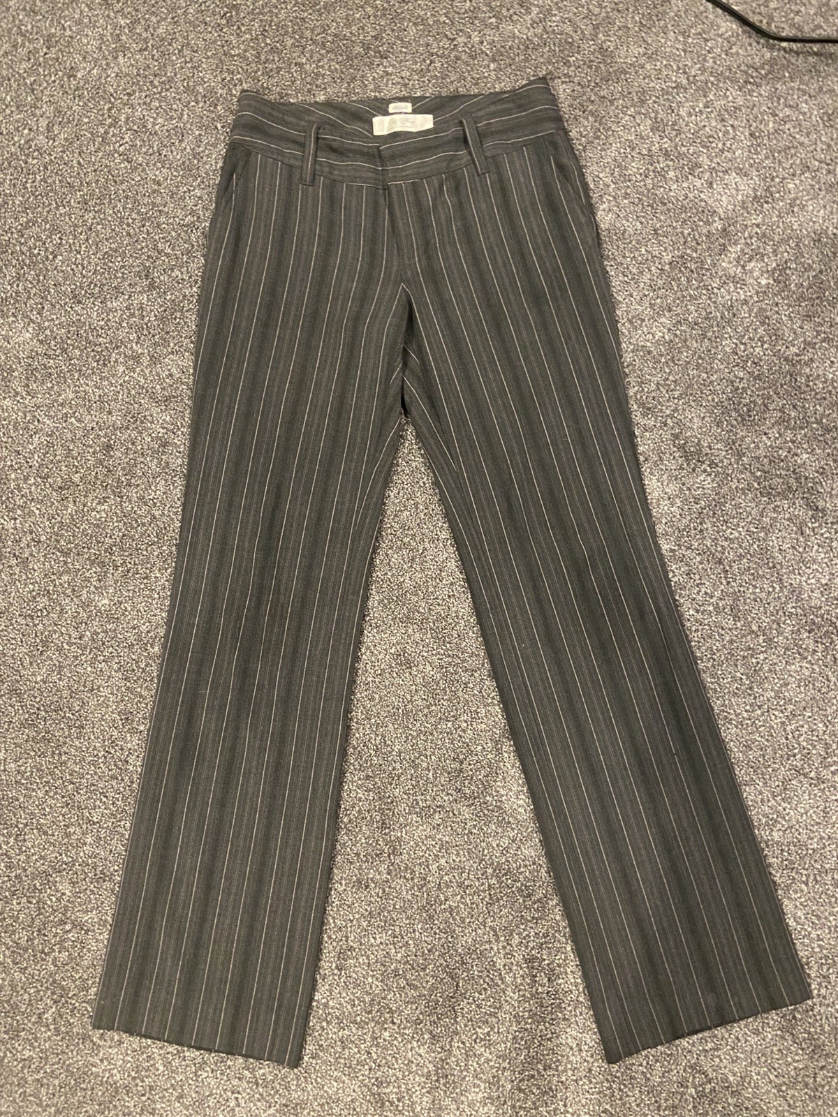 Vintage Y2K Old Navy Women Pants Size 1 Short Pinstripe Gray Purple Low Rise