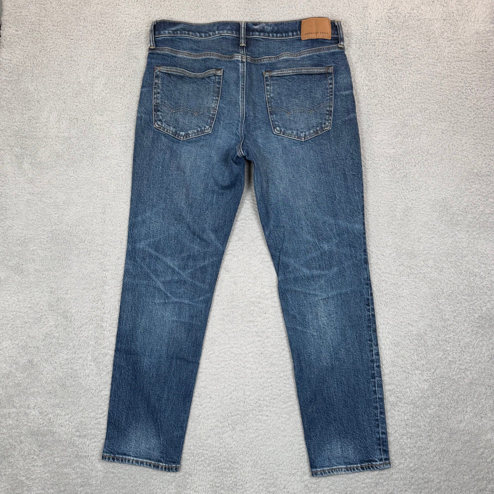 American Eagle Flex Straight Leg Jeans Mens 32×30 Blue Medium Wash Stretch Denim