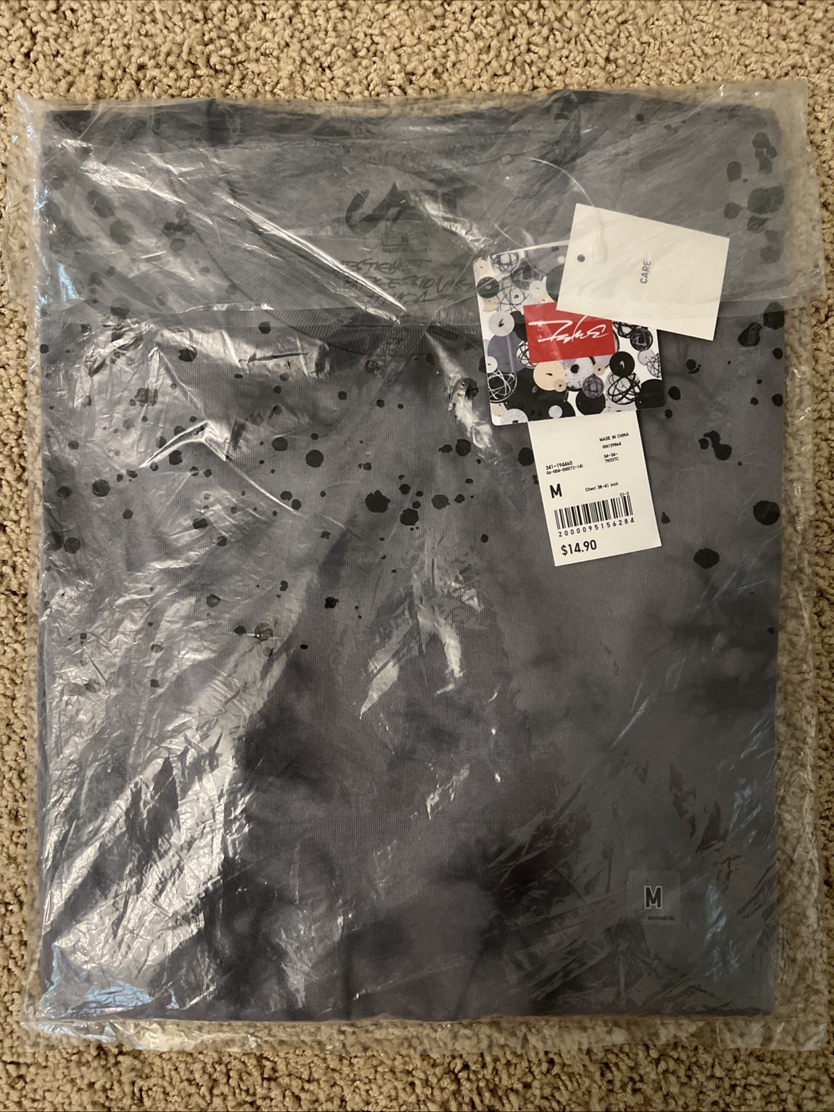 Vintage Futura Laboratories X Uniqlo Tie Dye Tee Shirt Gray Unkle Size M