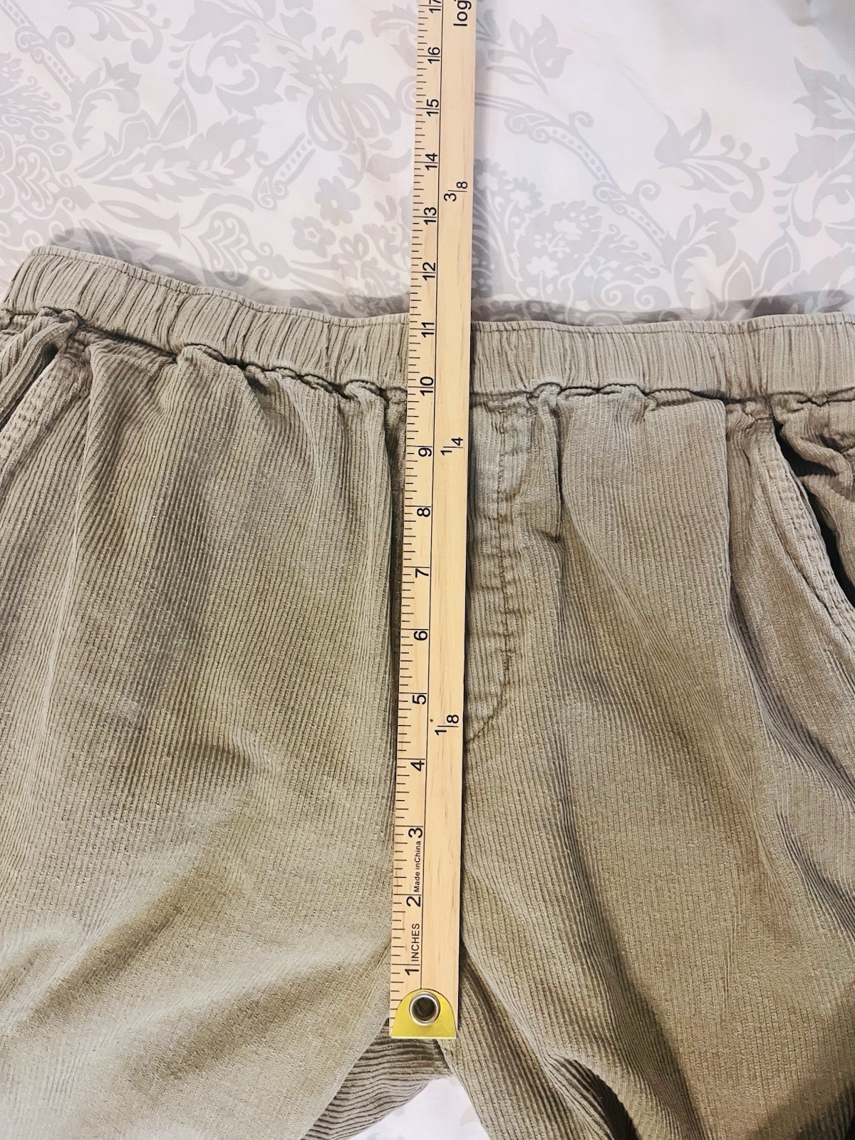 Outerknown Paz Pants Mens Medium Beige Corduroy Preppy Hemp Casual Flap Pocket
