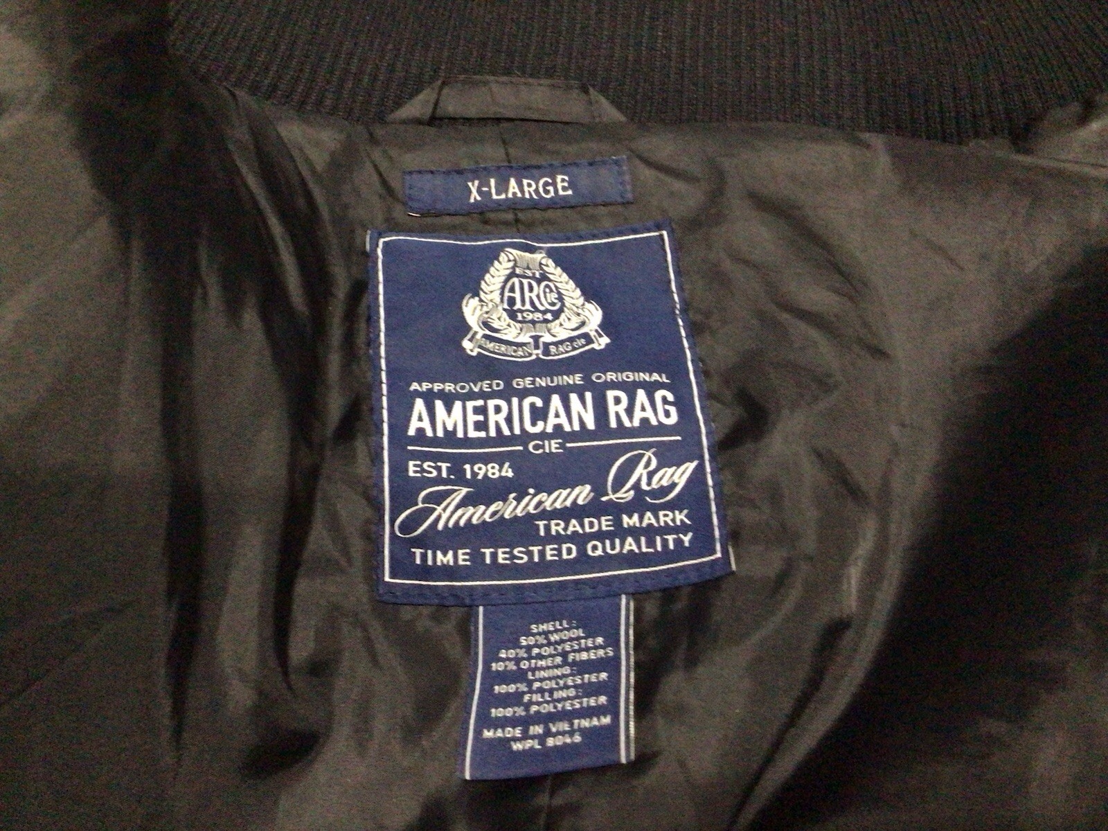 American Rag Gray 3 Button Quilted Zip Liner Rib Collar Long Sleeves Jacket XL