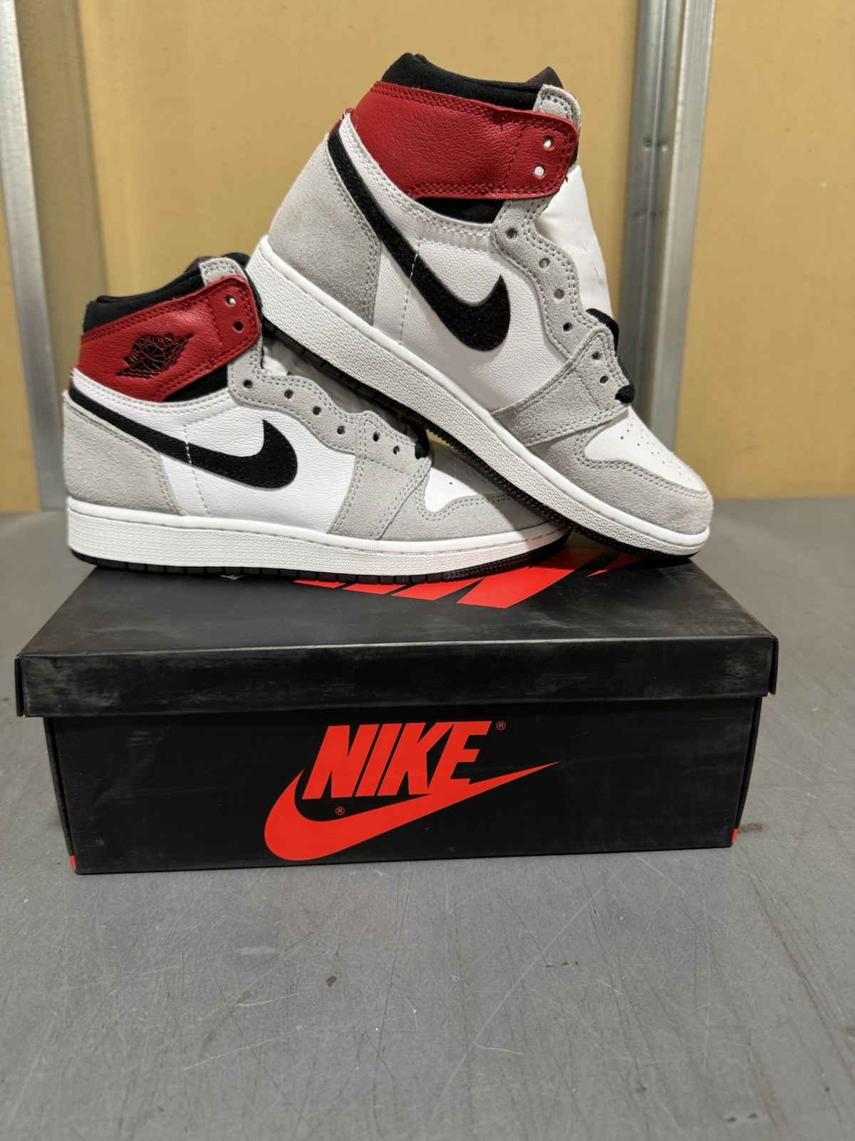 Size 4 Youth- Jordan 1 Retro High OG Smoke Gray 2020