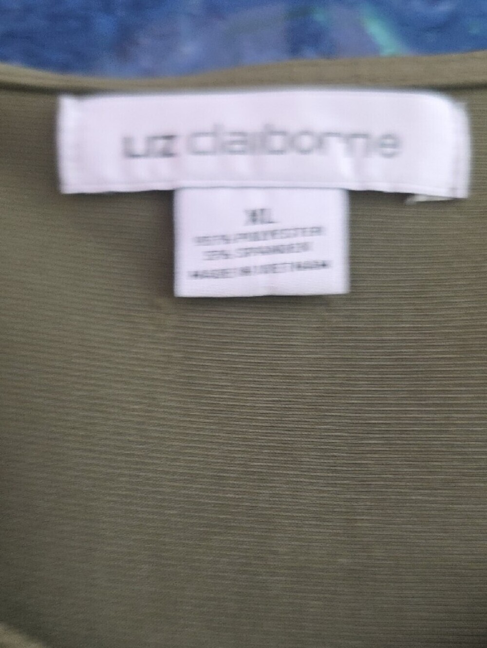 Liz Claiborne Olive Green Sleeveless Pleat-Front Blouse
