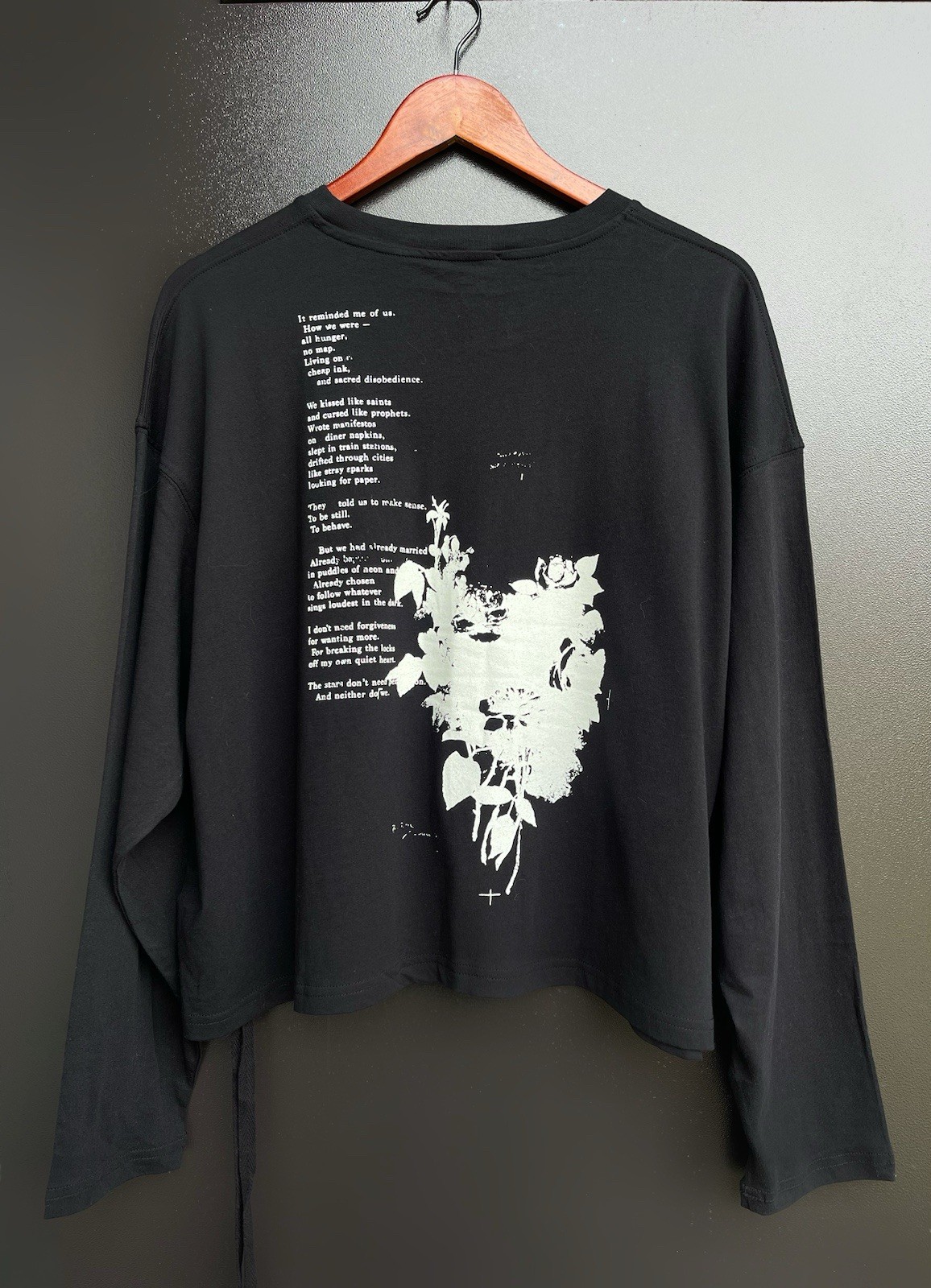 Ann Demeulemeester Nikita Long Sleeve Graphic T-Shirt Black Oversized — Size L