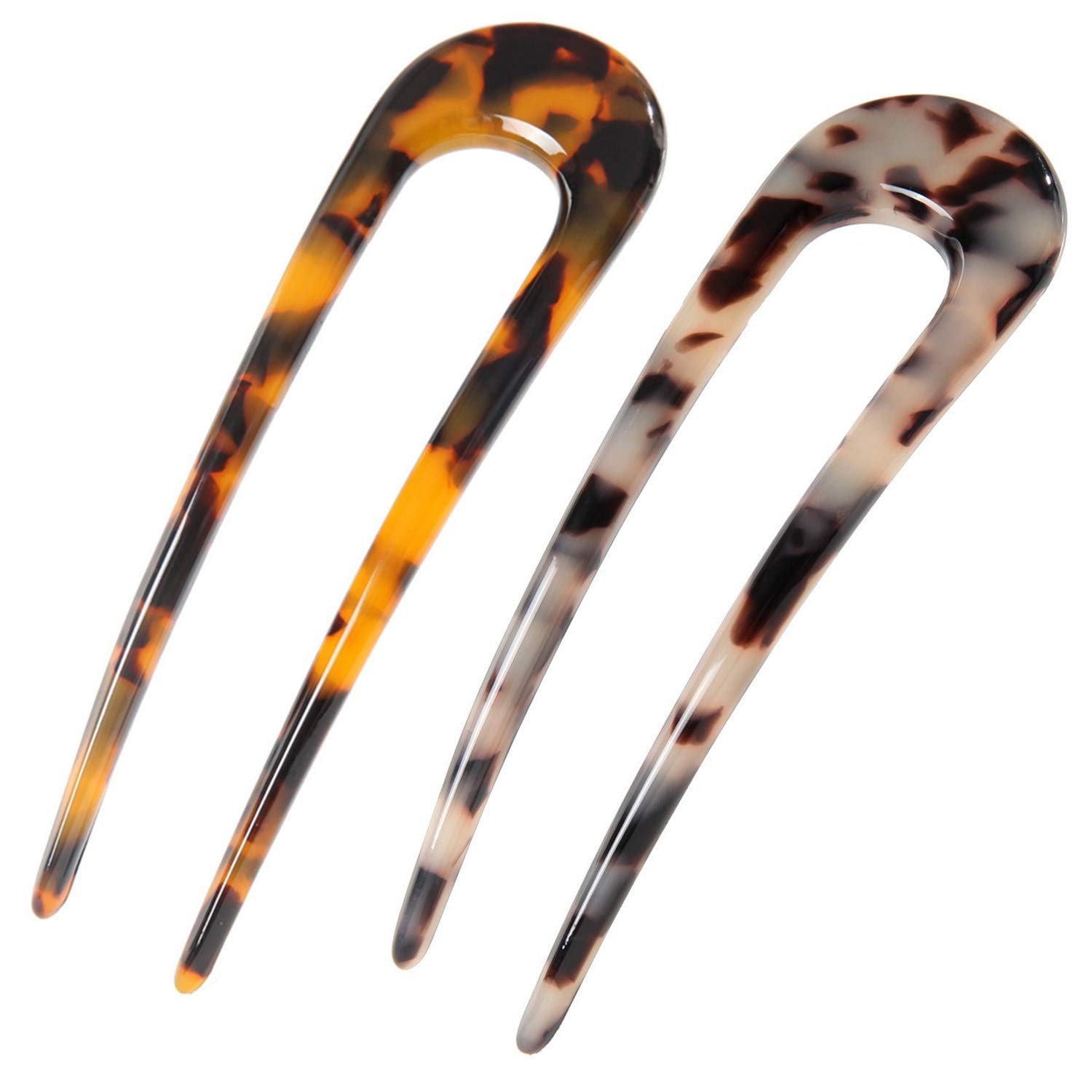 Tortoise Shell U Shaped Acetate French Hair Chignon Hair Stick Pins