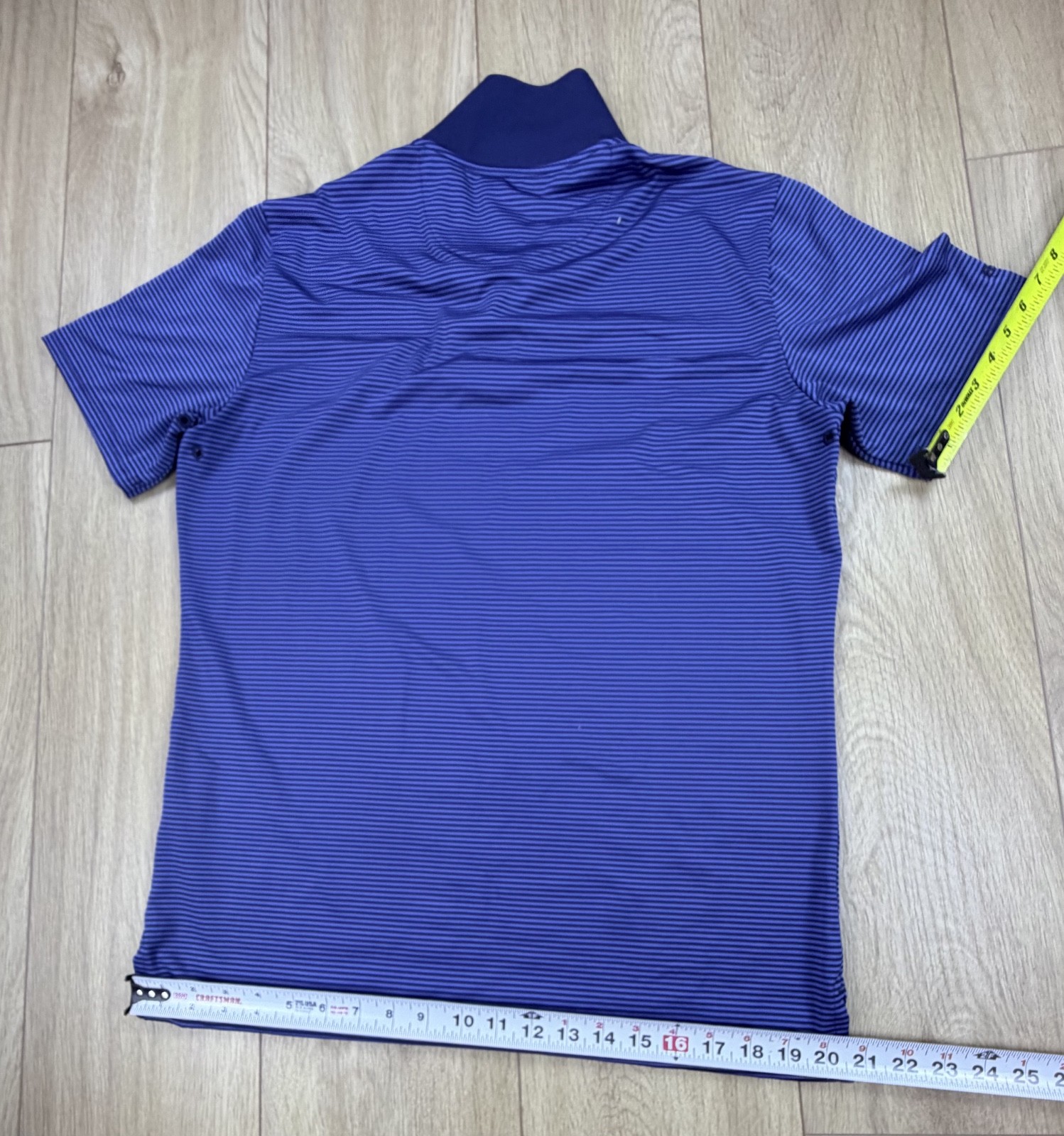 Bonobos Golf Polo Shirt Mens M Slim Fit Blue Striped Performance Short Sleeve