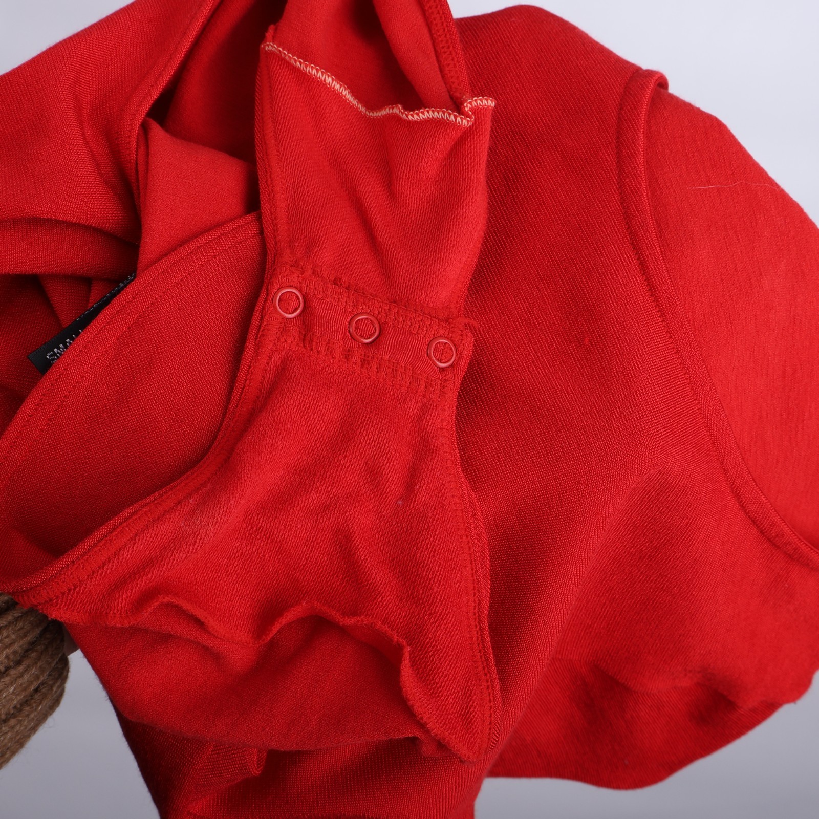 Wolford Opaque Naturel Women Red Short Sleeve Bodysuit Size Small S Cotton Blend