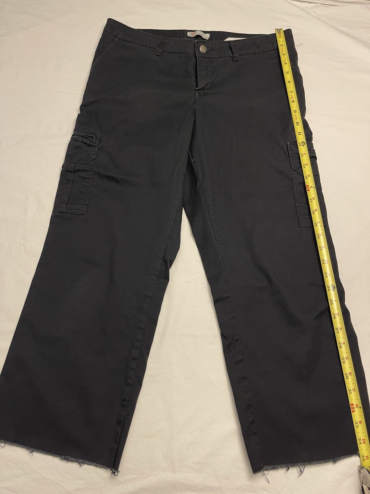 Dickies Women’s Cargo Straight Leg Black Size 12 Cut Off