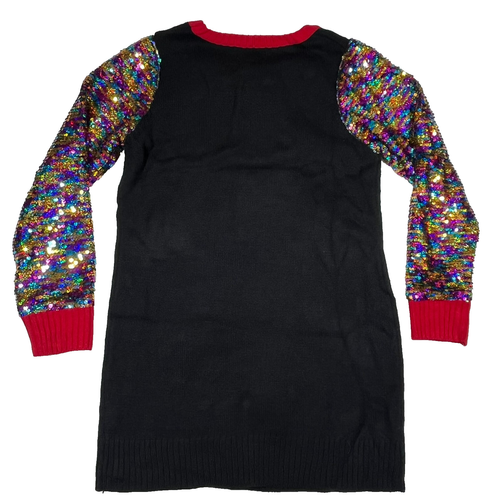 33 Degrees Ugly Christmas Sweater Women’s L Sequins Pom Pom Tinsel Holiday Party