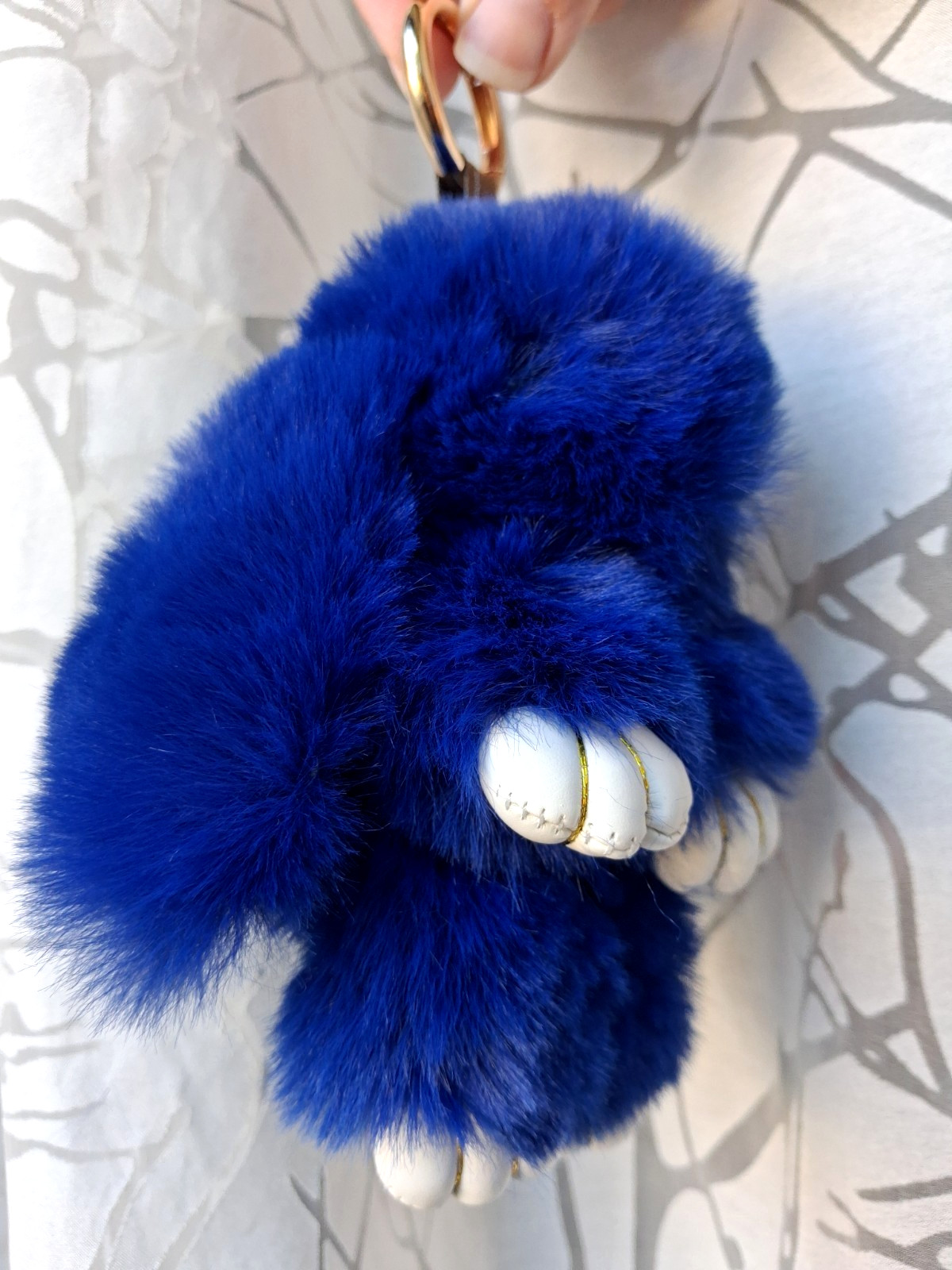 LFPU Blue Bunny Keychain Soft Fur Bag Charm Pendant Inspired By Bunny Lulu, NEW