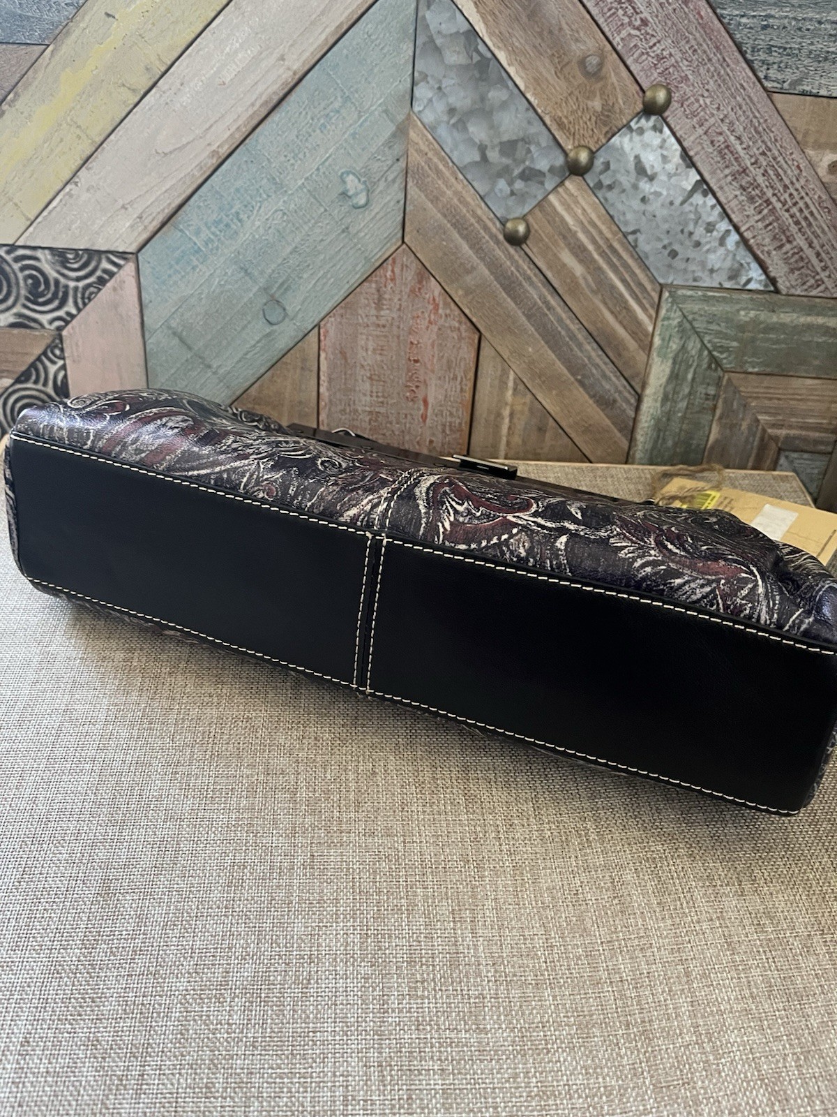 Patricia Nash Heritage Paisley Frame Clutch Wristlet Push Lock Dust Bag