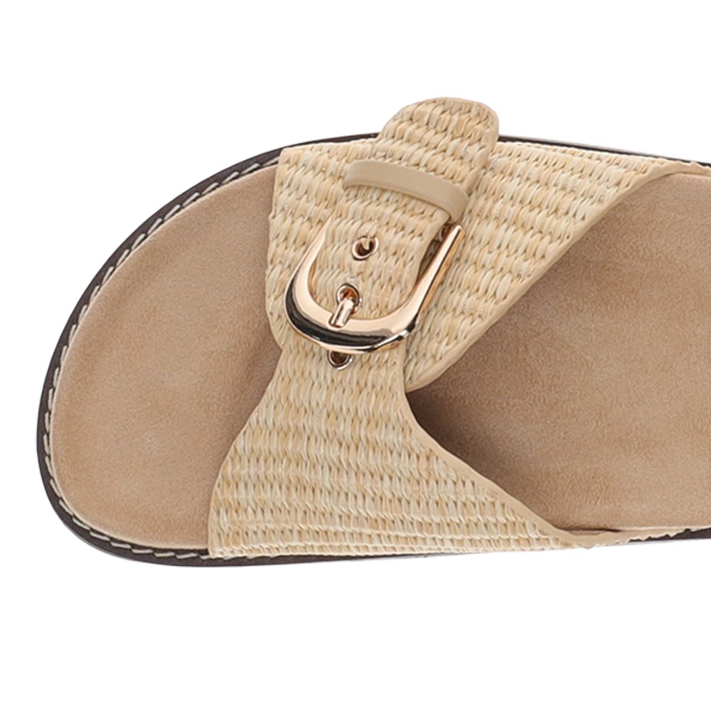 Corkys Passport Footbed Womens Beige Casual Sandals 41-0680-RAFF