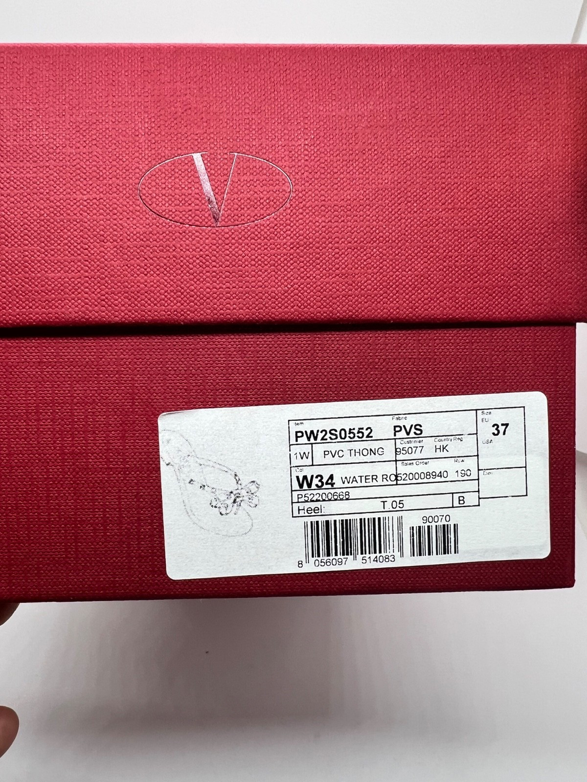 $570+ Valentino Garavani Rockstud Thong Jelly Flip Flop Sandals Rose Water Sz 37