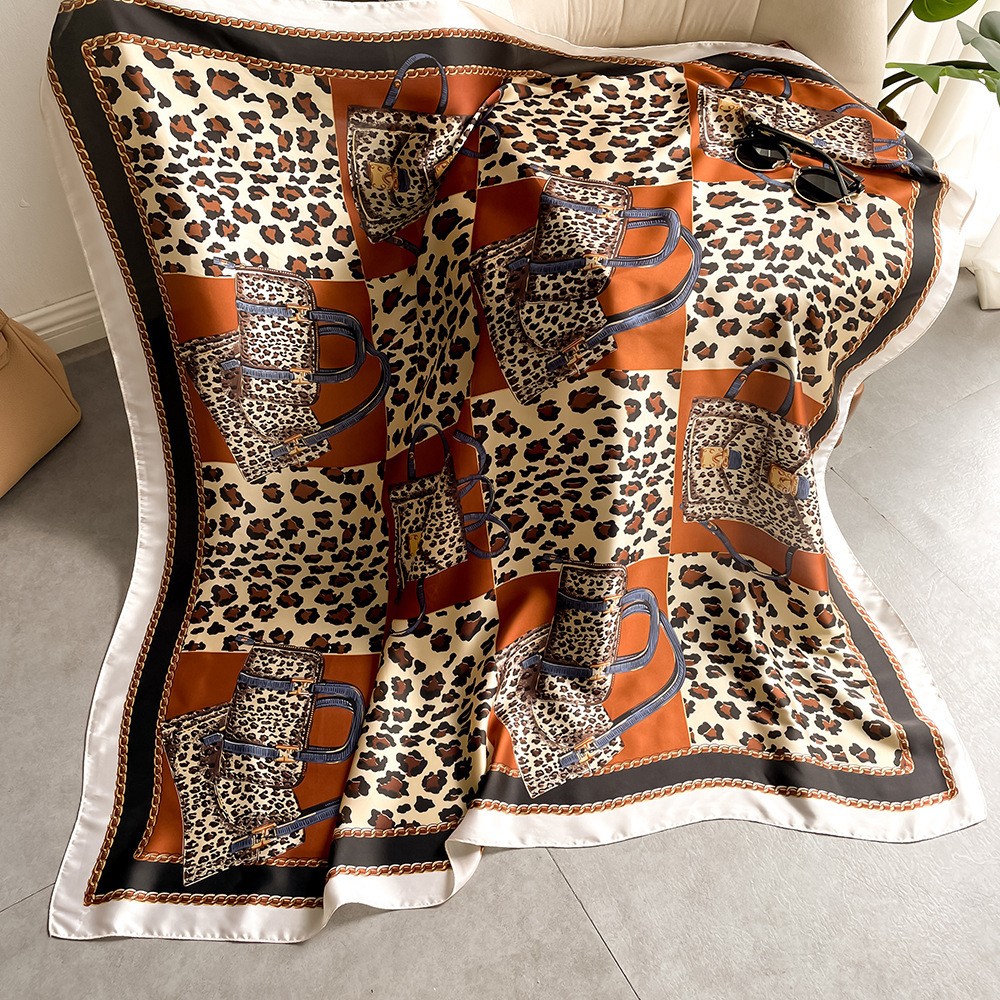 Elegant Silk Scarf (43x43in) Lightweight Versatile Large Size Scarves Wraps