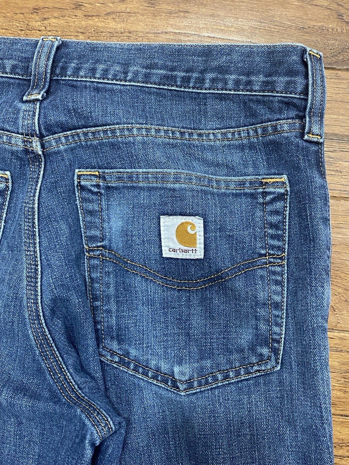 Carhartt Relaxed Fit Jeans Mens 31×32 Blue Denim Triple Stitch Workwear Pants
