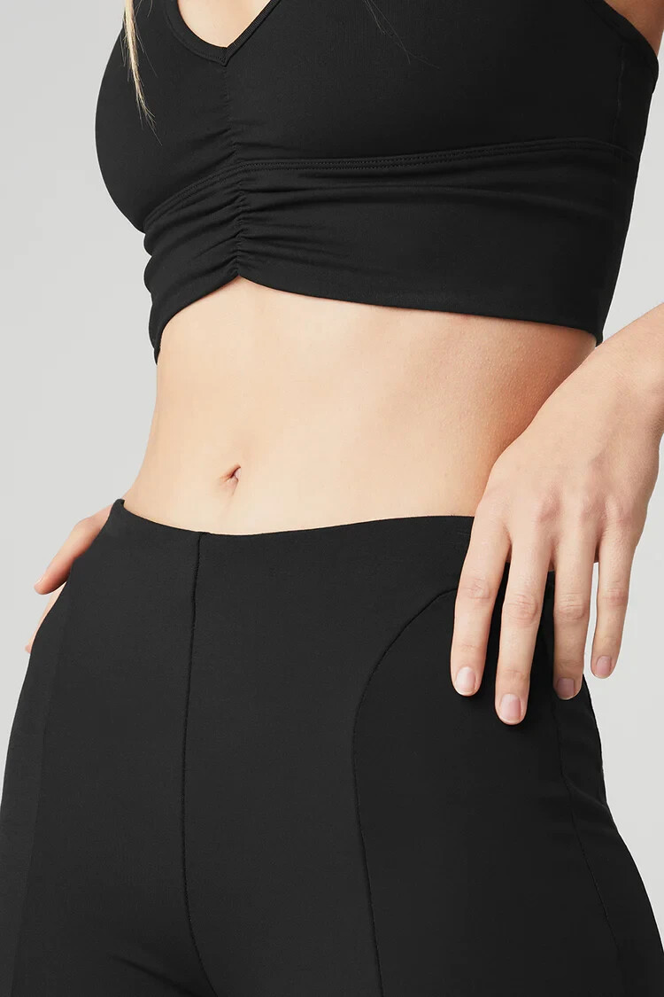 Alo High Waist Zip It Flare Legging Size S Black Reguar Length*31.5″-Orig. $138