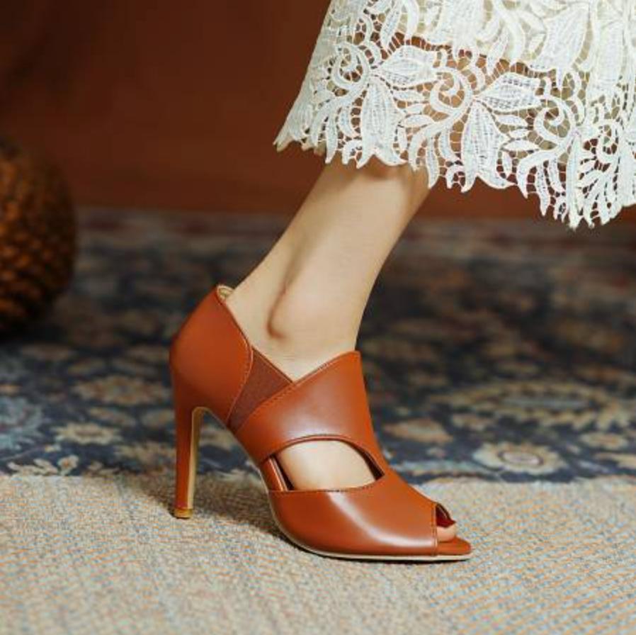 Women’s Peep Toe Hollow Out Sandals High Stiletto Heels Pumps Shoes Plus Size OL