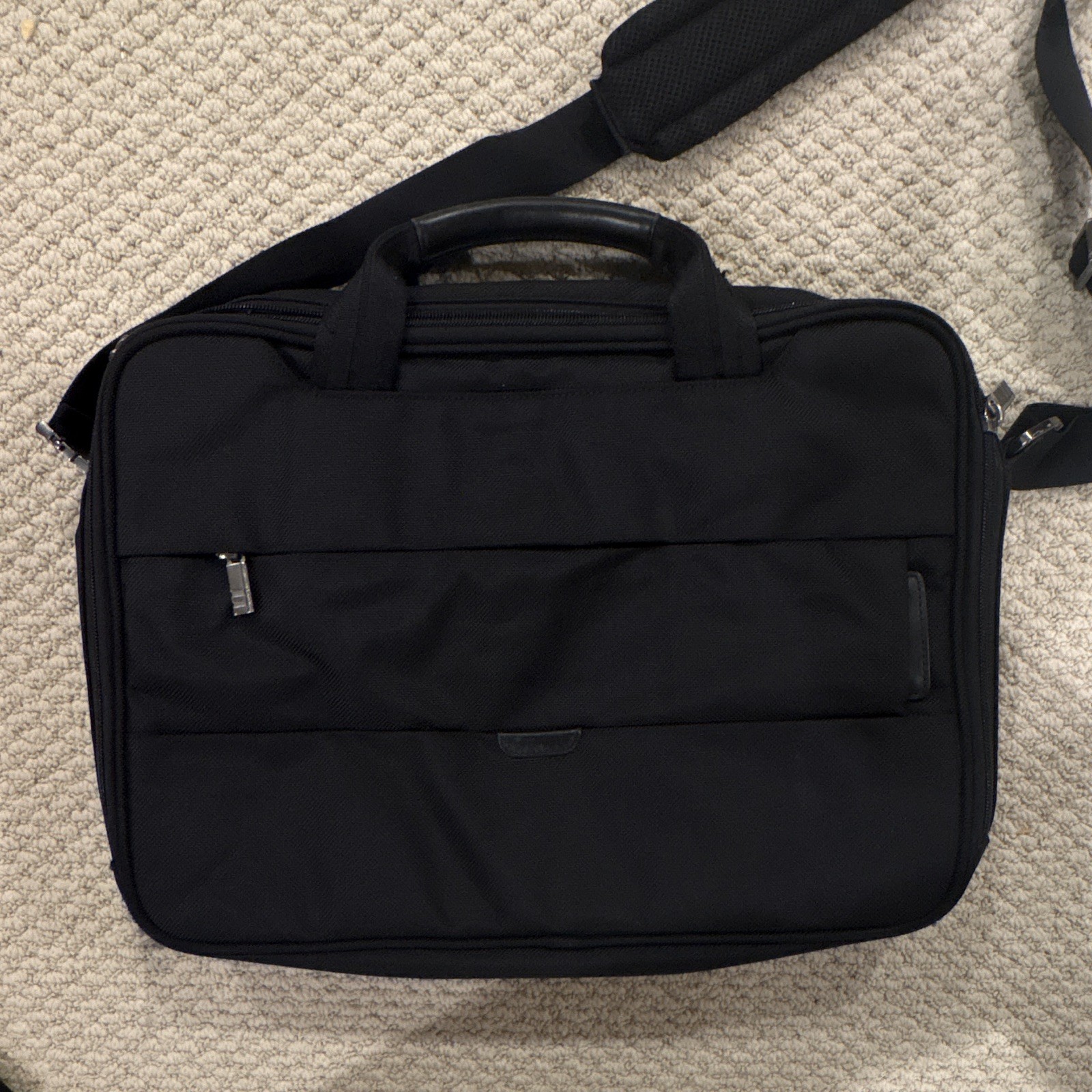 Briggs & Riley @ Work 18″ Slim Brief Messenger Bag Black Ballistic Nylon