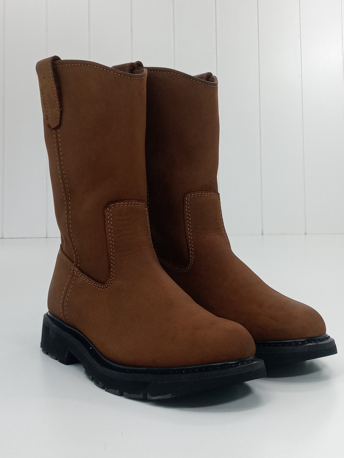 Wolverine Wellington Work Boots Men’s Brown Leather Slip On Size 9.5M