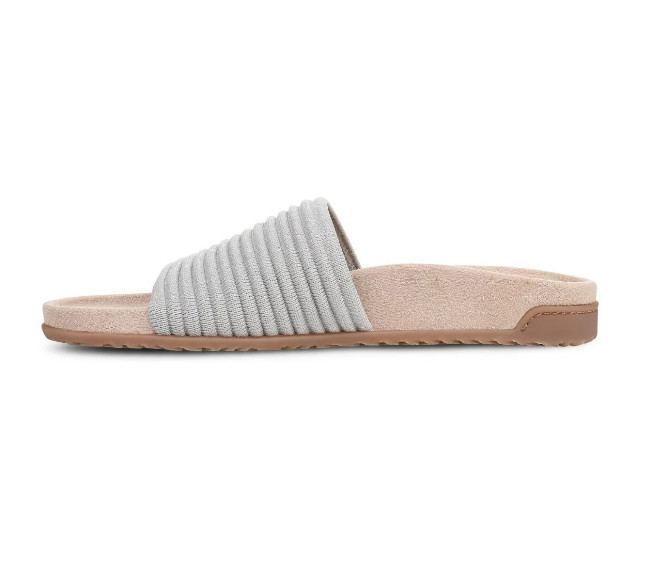 VIONIC Women’s Evie Knit Slide Sandal, Vapor Silver (NEW WT)