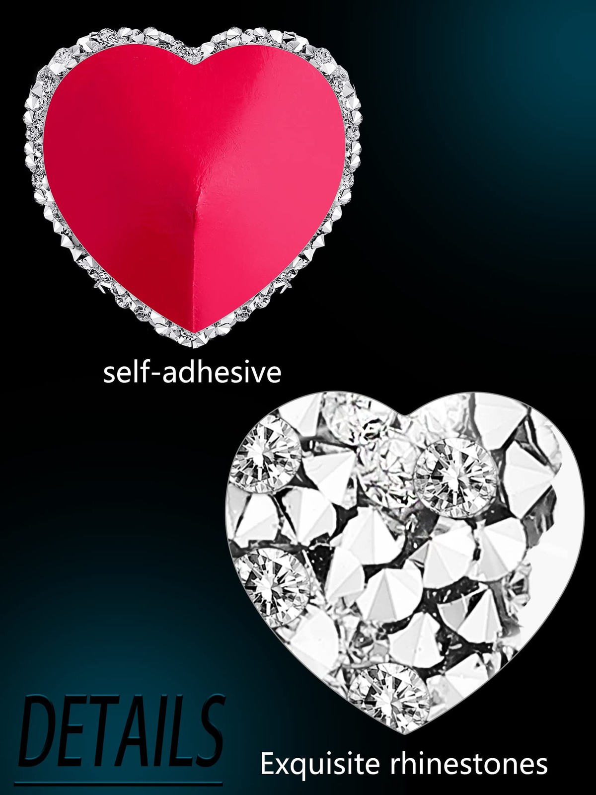 Hercicy Rhinestone Pasties Breast Covers Adhesive Pasties Glitter Brea
