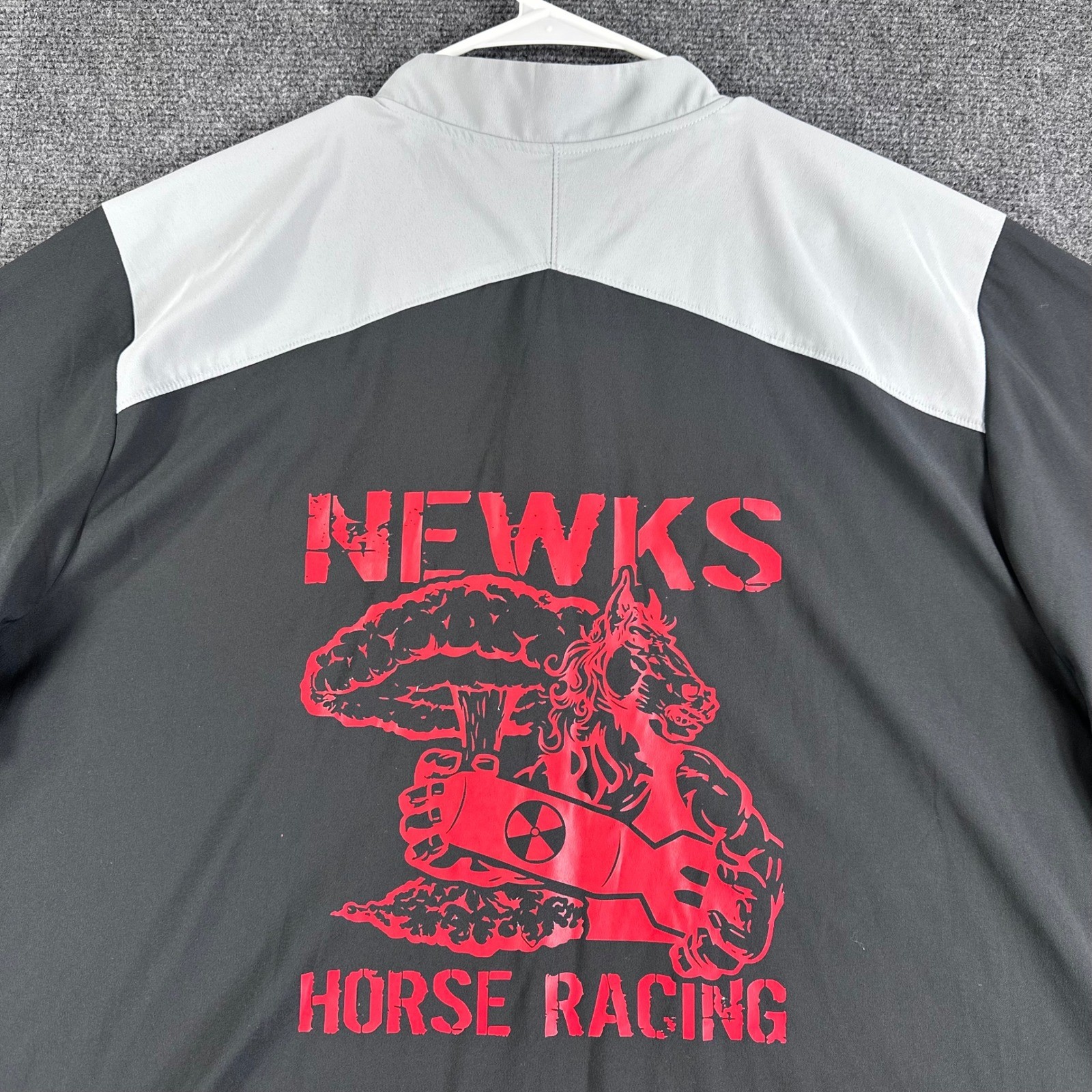 Under Armour Windbreaker Mens XXL 2XL Black Grey Newks Horse Racing Quarter Zip