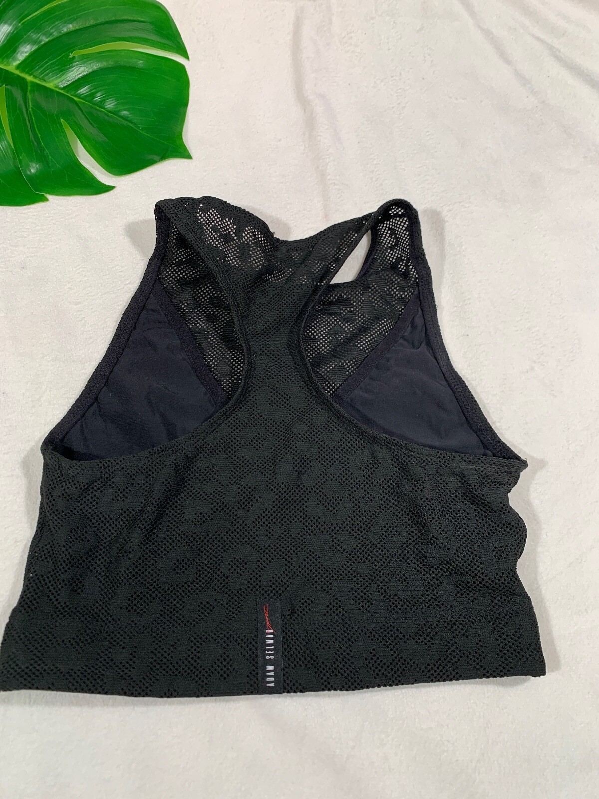NEW $115 Adam Selman Sport Leopard Racerback Mesh Crop Top [SZ XS ] #2520