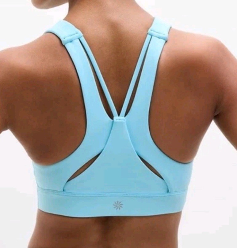 Athleta Flex Spacer Bra Aqua Blue Sz Medium D-DD Racer Back