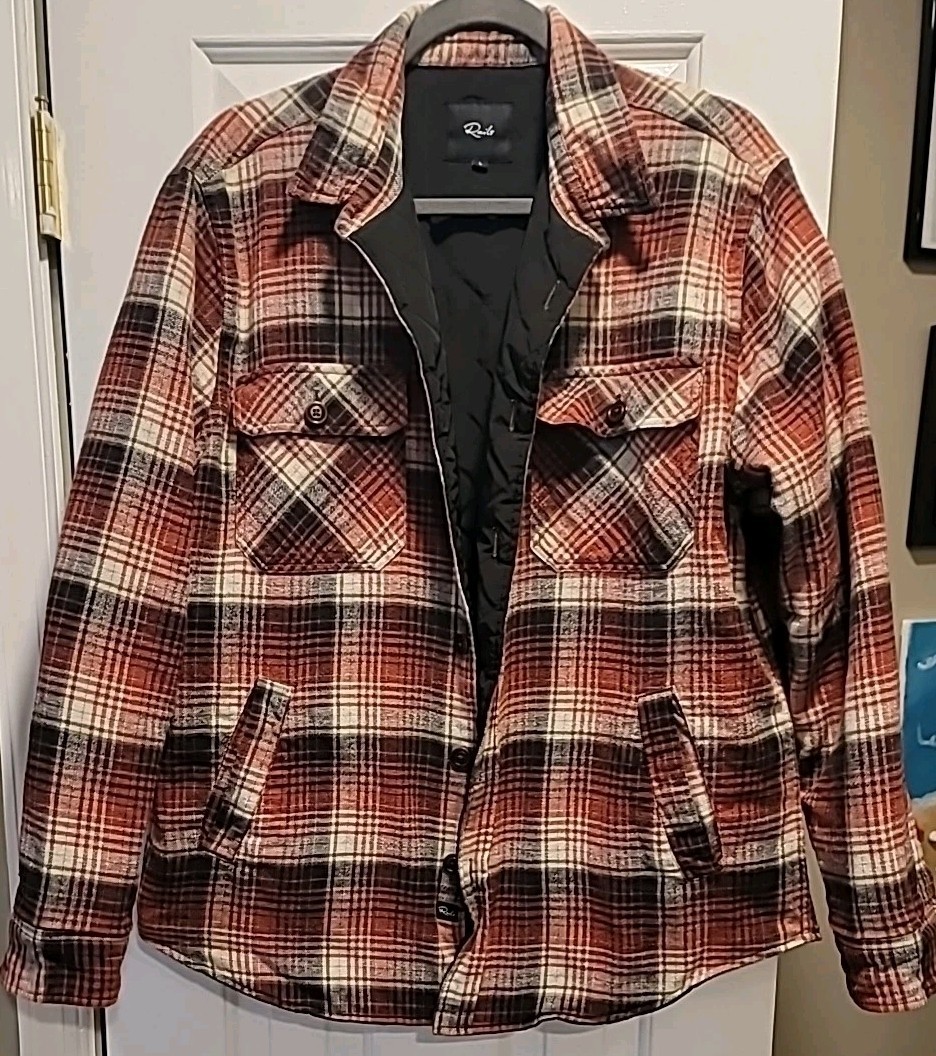 Rails Men’s Worthing Shirt Jacket – Crimson Raven Size L
