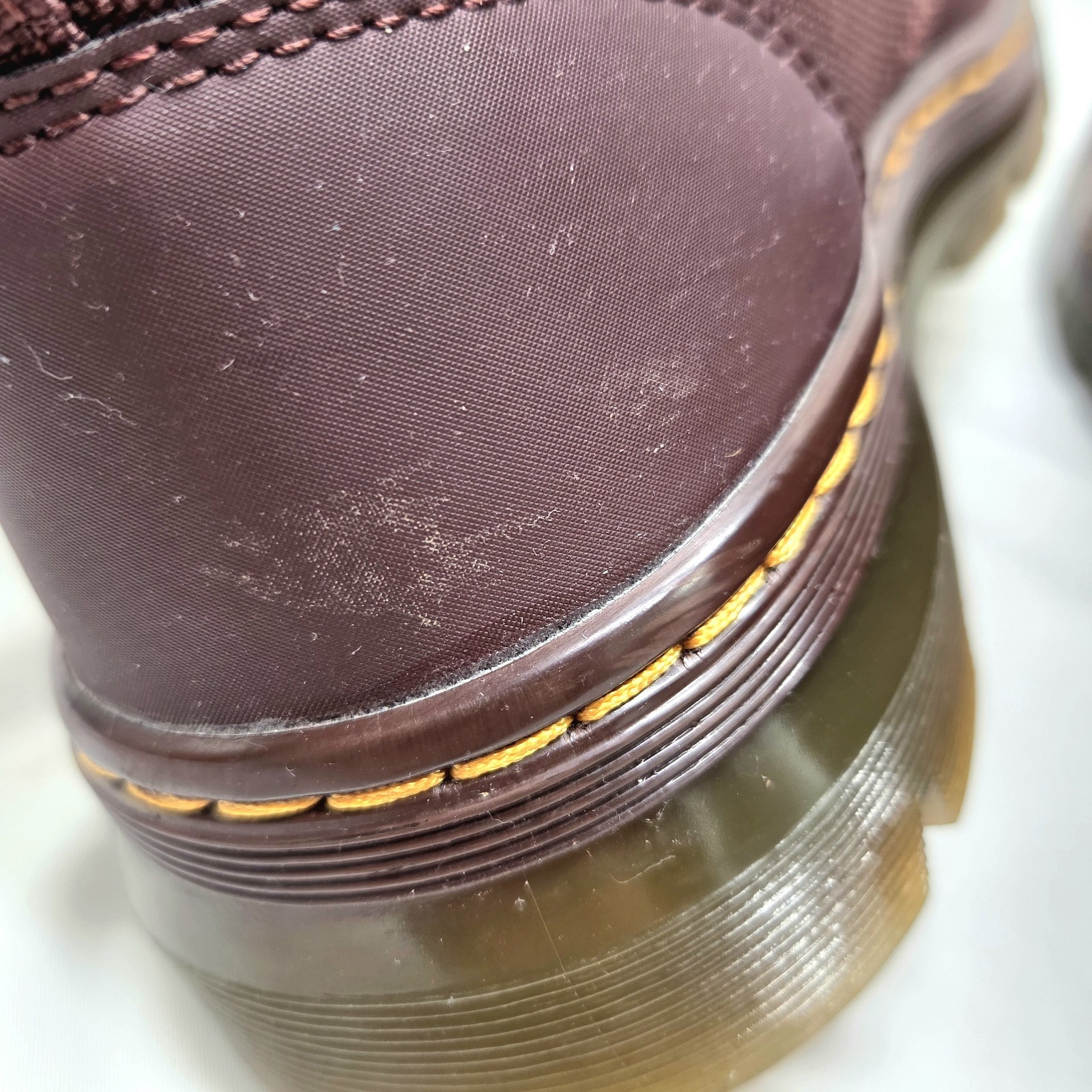 Dr. Martens Combs Tech Burgundy Canvas Combat Boots Mens 8 Womens 9 Mid Rise