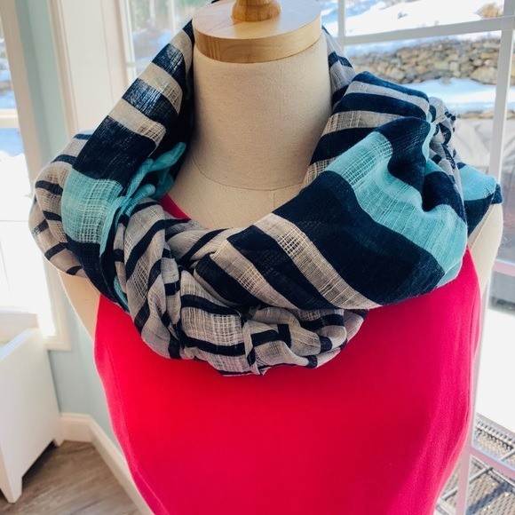 Summer Scarf Shades of Blue Light and Airy Ocean and Sky Blue. 72″ x 29”