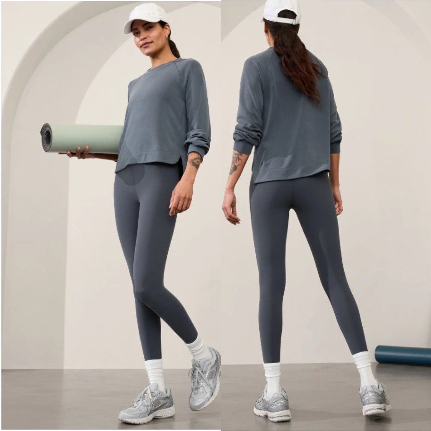 Athleta Seasoft Crewneck Sweatshirt Cosmos Grey Medium SP24 532401