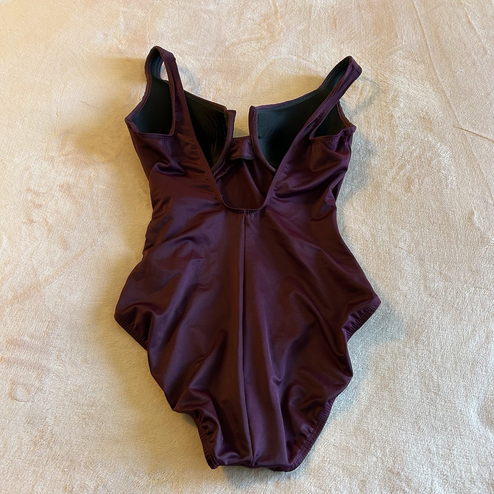 Miracle Suit Escape dark purple one piece swimsuit size 12 ruched slimming