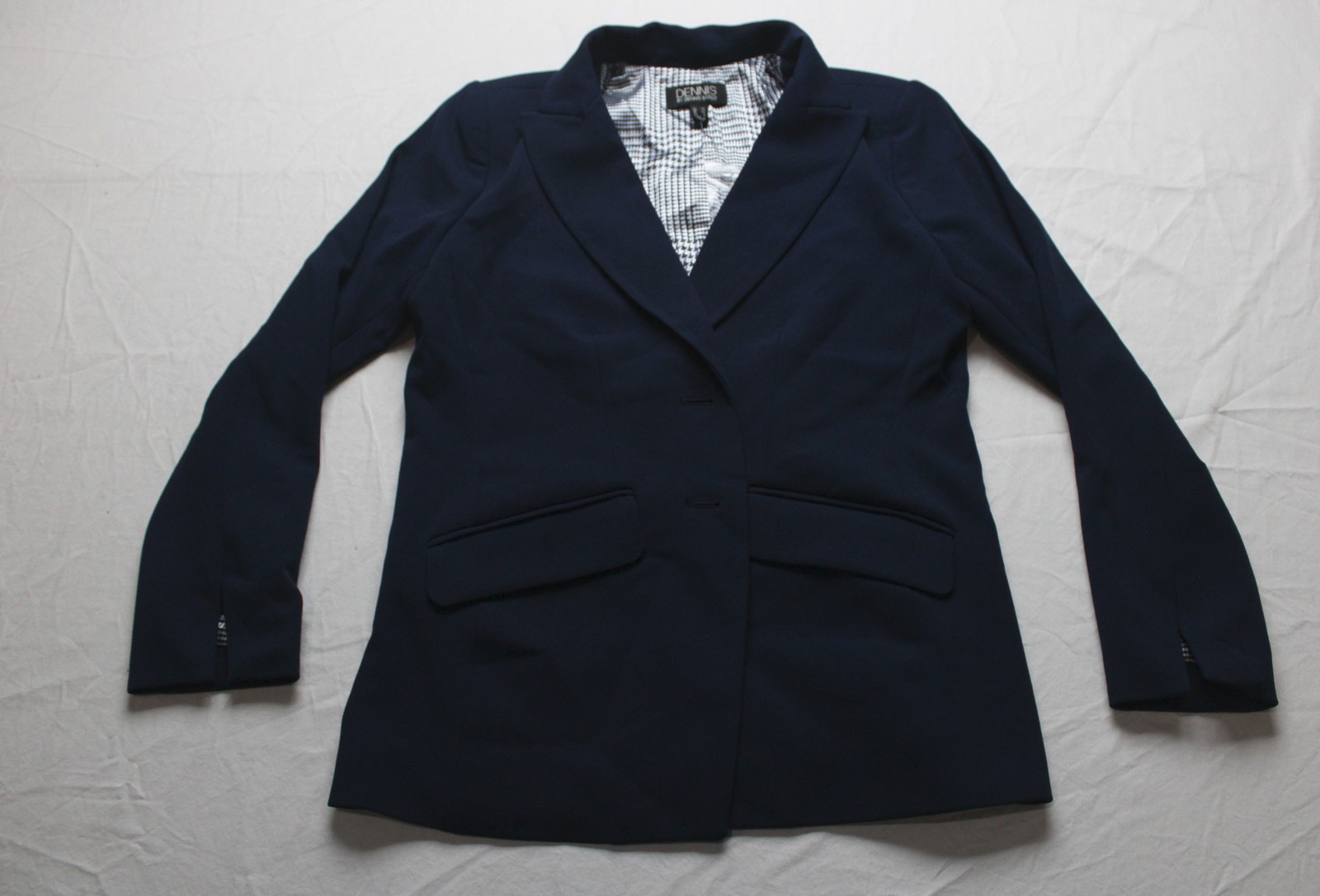 Dennis Basso Women’s Regular Luxe Crepe Long Sleeve Blazer EH6 Navy Size XS NWT