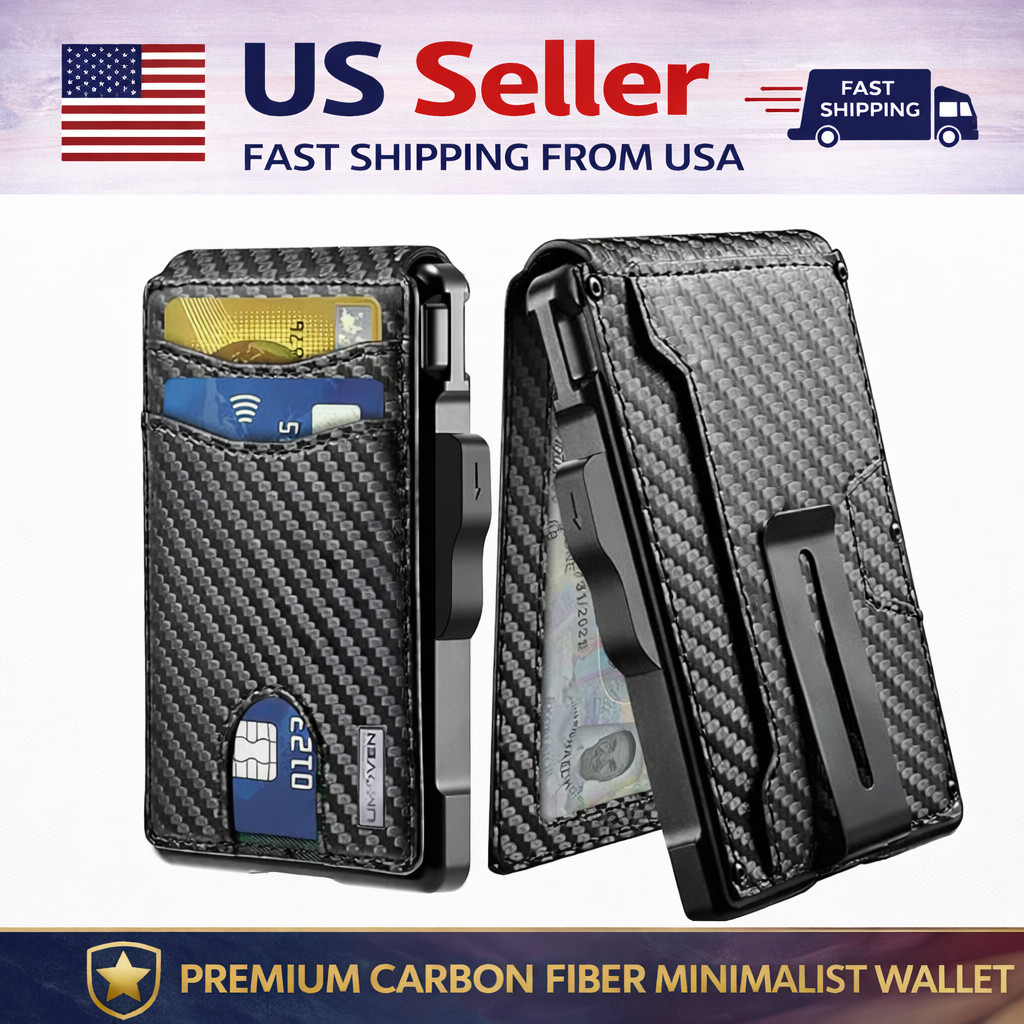 Wallet for Men, Mens Minimalist Wallet 9-13 Cards, Slim Compact Wallet with Mone