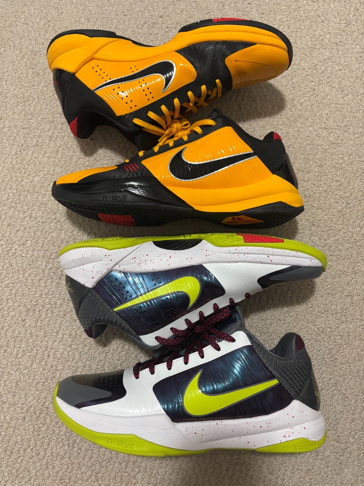 Two Pair Package – Nike Kobe 5 Protro Chaos & Kobe 5 Bruce Lee – US Men Size 10