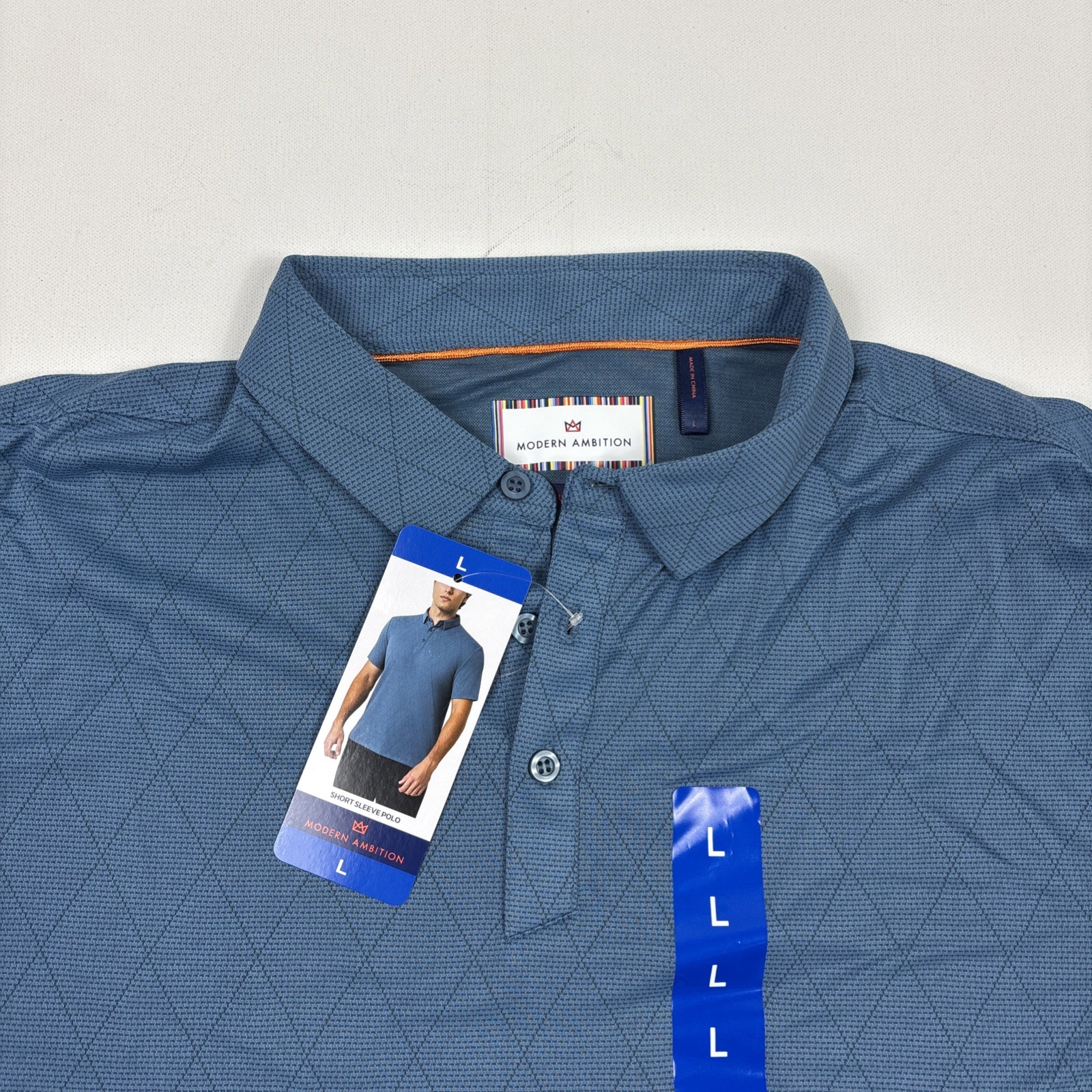 Modern Ambition Men’s Polo Shirt Blue Size Large