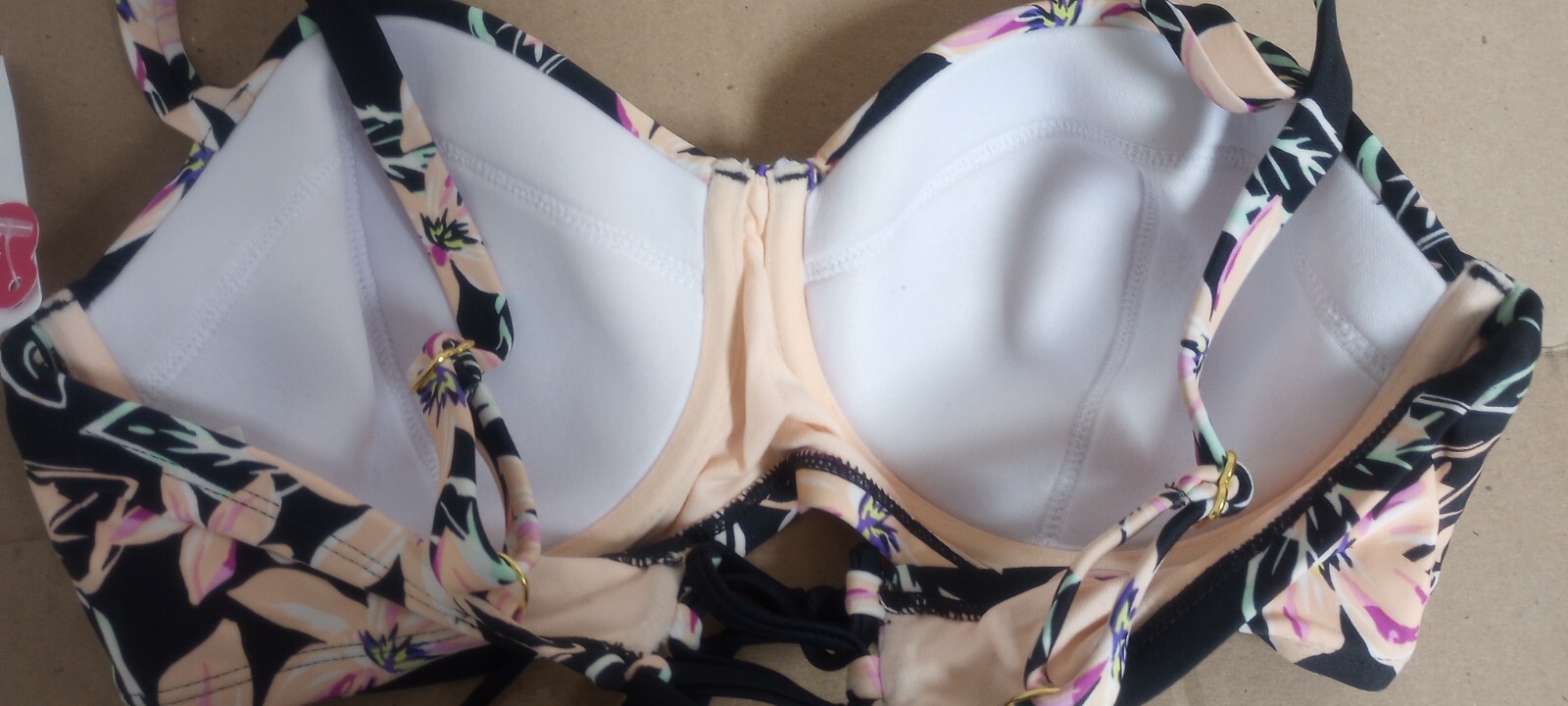Xhilaration Bikini Top Underwire Strappy Floral Tropical Plus Size