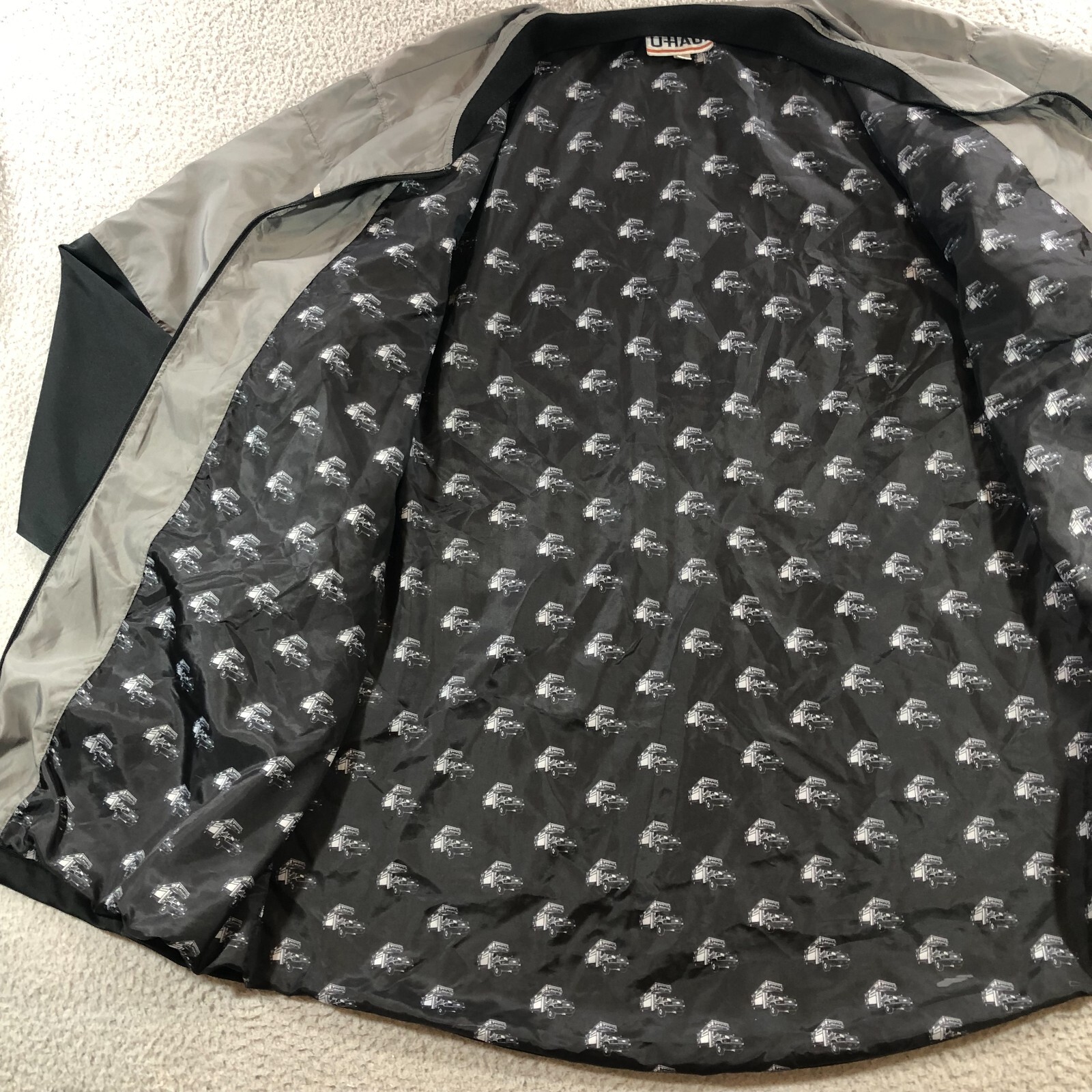 uhaul fullzip jacket mens 2XL black gray logo