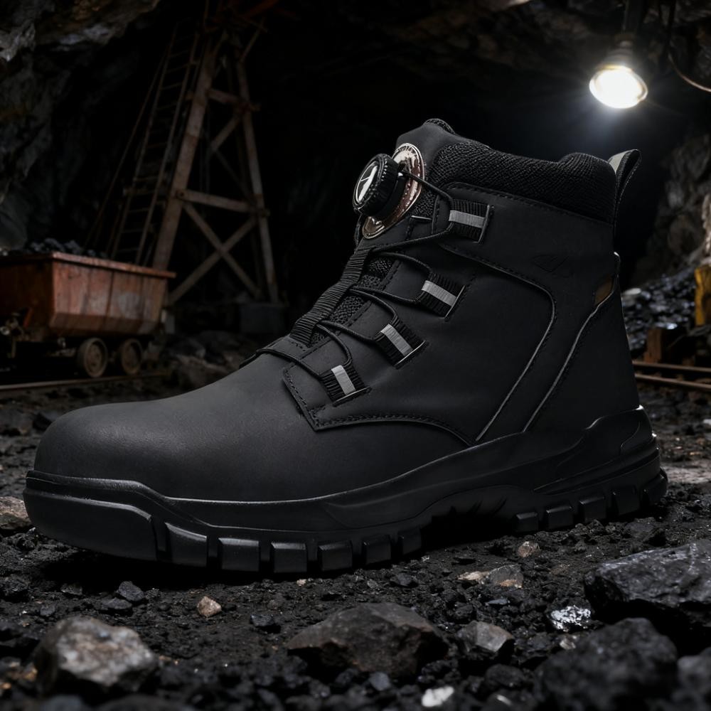 Rotary Buckle Work Boots New Safety Shoes Men Comfortable Sneaker Steel Toe Boot