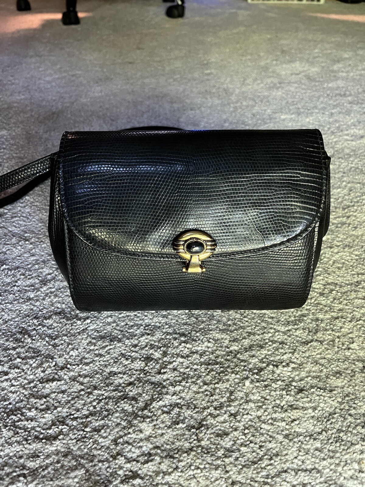gucci Lizard Leather shoulder bag women vintage H:15cm/6in W:20 7.8in