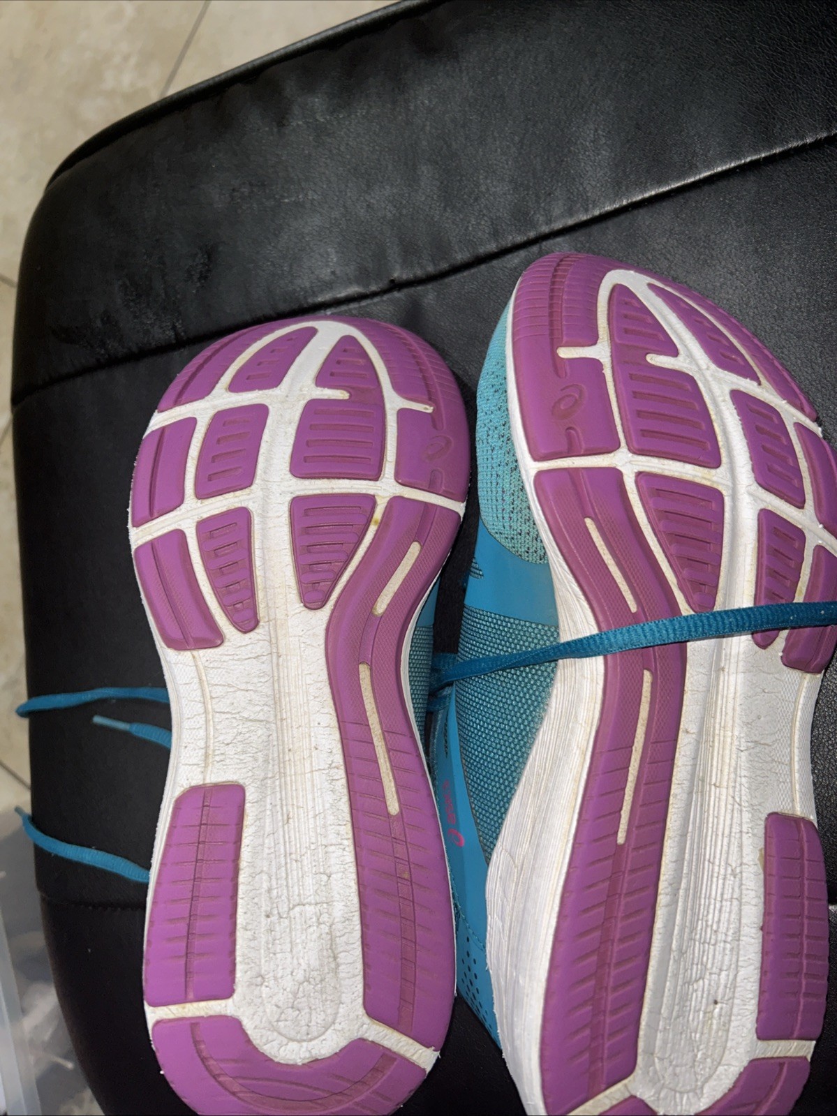 Asics Shoes Road Hawk Ff Running Sneakers Blue Lace Up Low Top T7D7N Womens 8