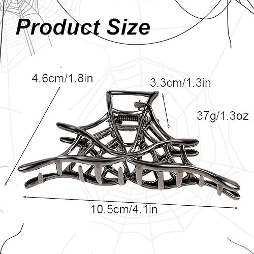 1Pcs Halloween Hair Clips Strong Holds Spider Web Design Hair Black Spider Web