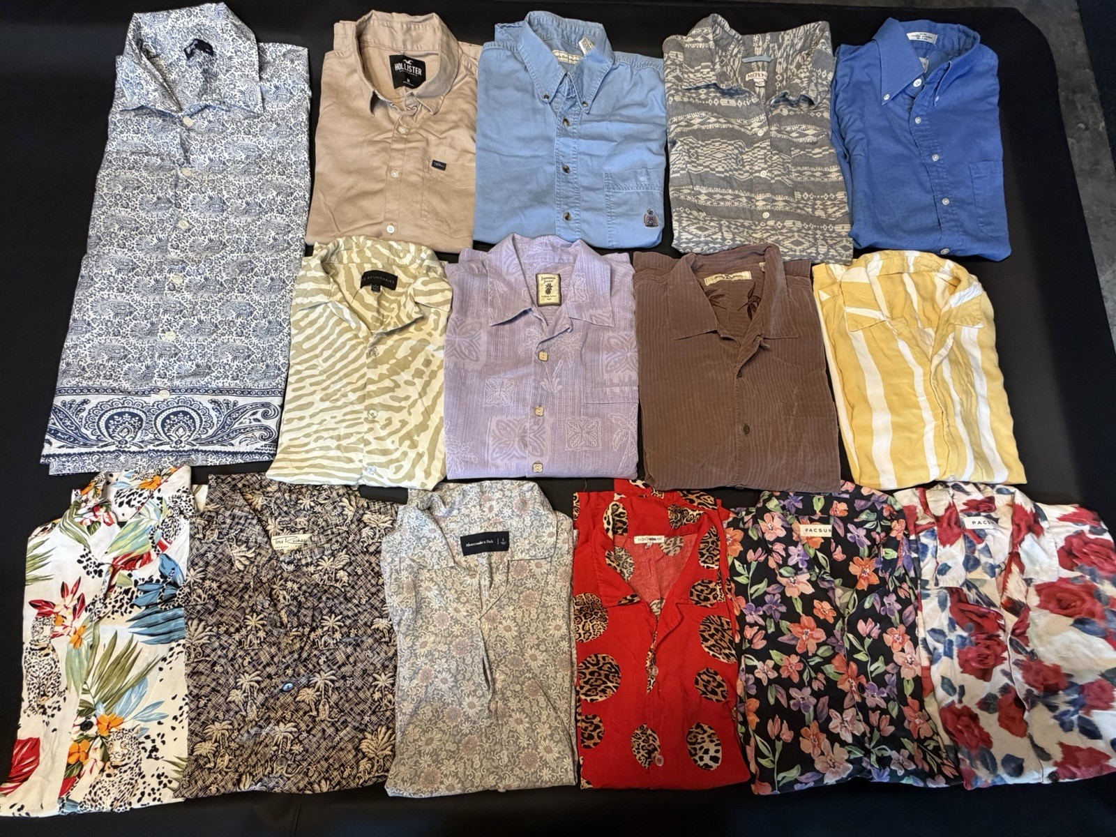 Lot Of 15 – Men’s Vintage Hawaiian Short Sleeve Button Downs M Medium Miami Vice