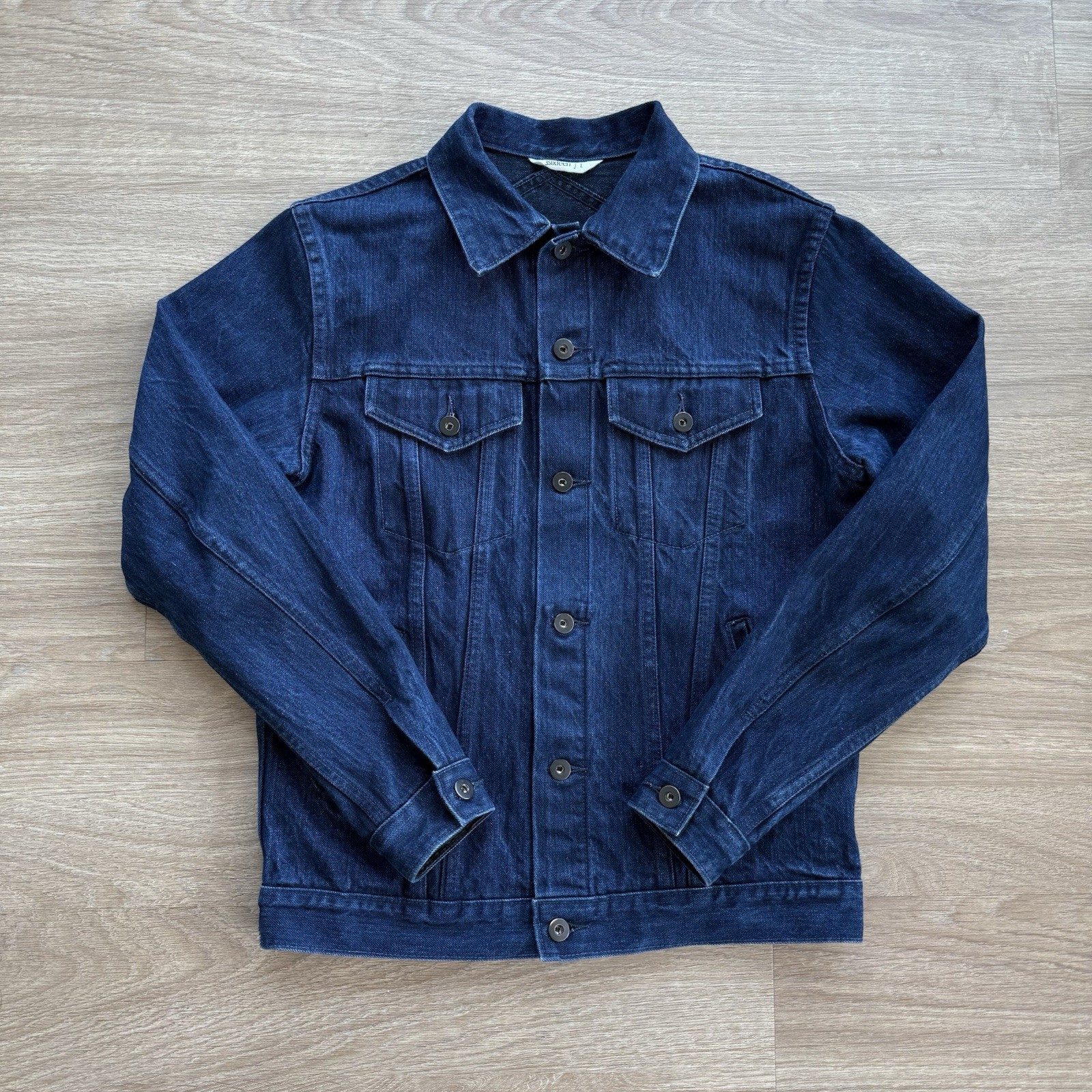 3sixteen Type 3s Shadow Selvedge Denim Jacket in Indigo Blue Size L