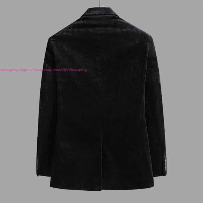 Men Vintage Casual Work Wear Corduroy Suit Fall Winter Blazer Jacket Sport Coats