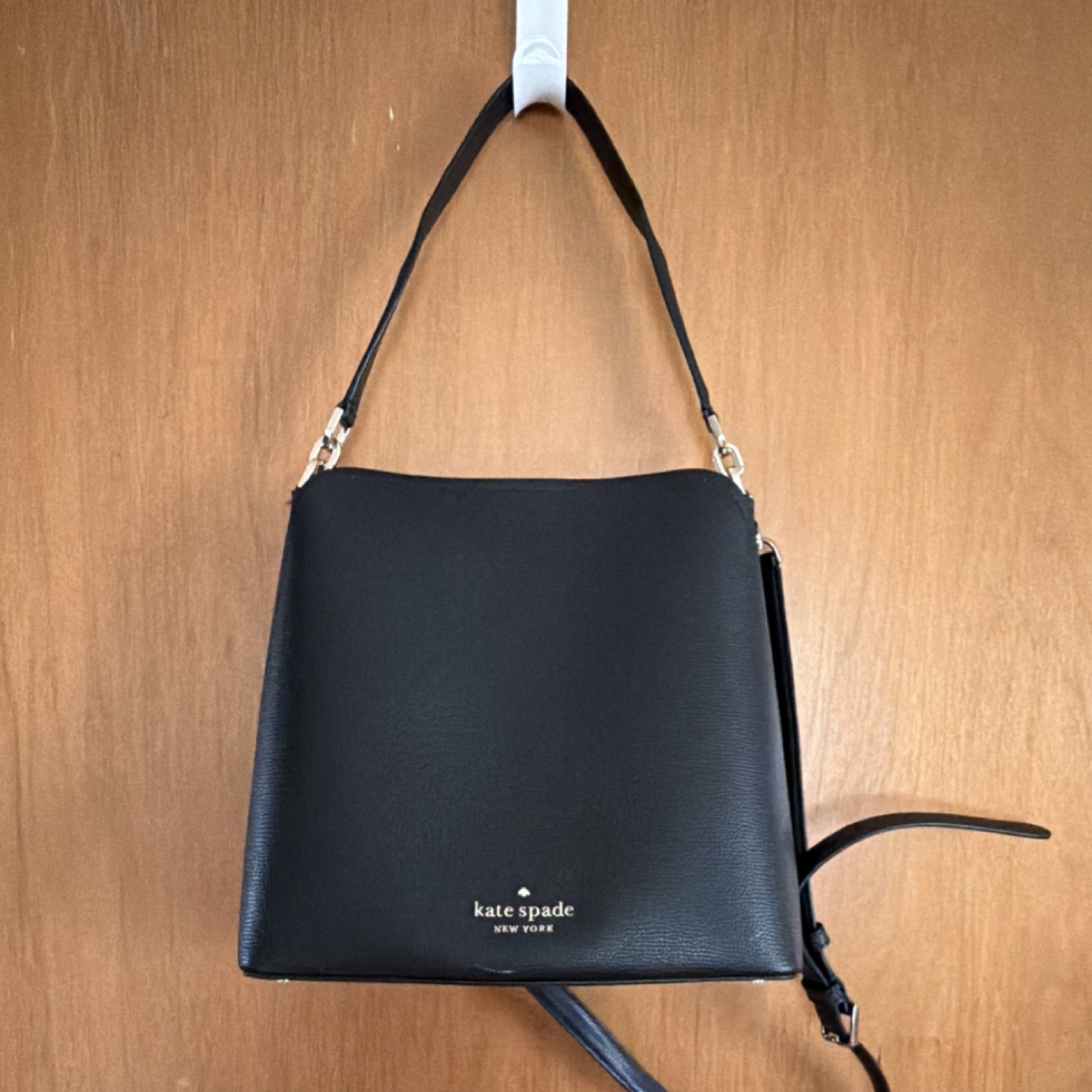Kate Spade New York Black Shoulder Bag Gold Hardware Bottom Studs Women